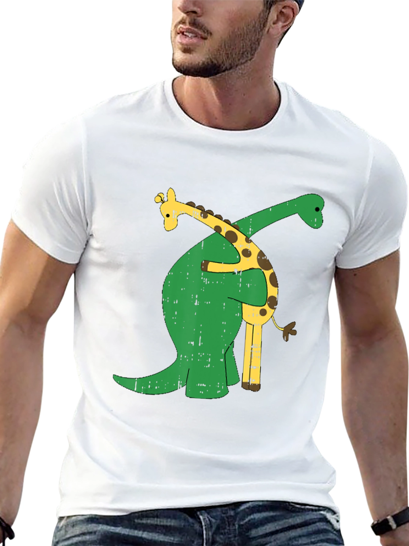 Dino Hugs Giraffe Graphic Tee