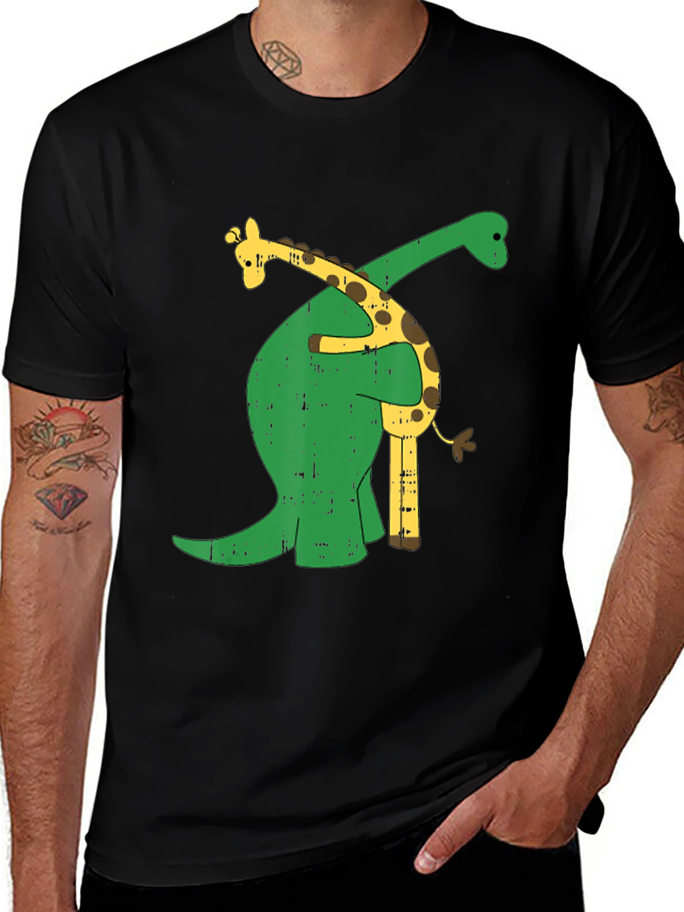 Dino Hugs Giraffe Graphic Tee