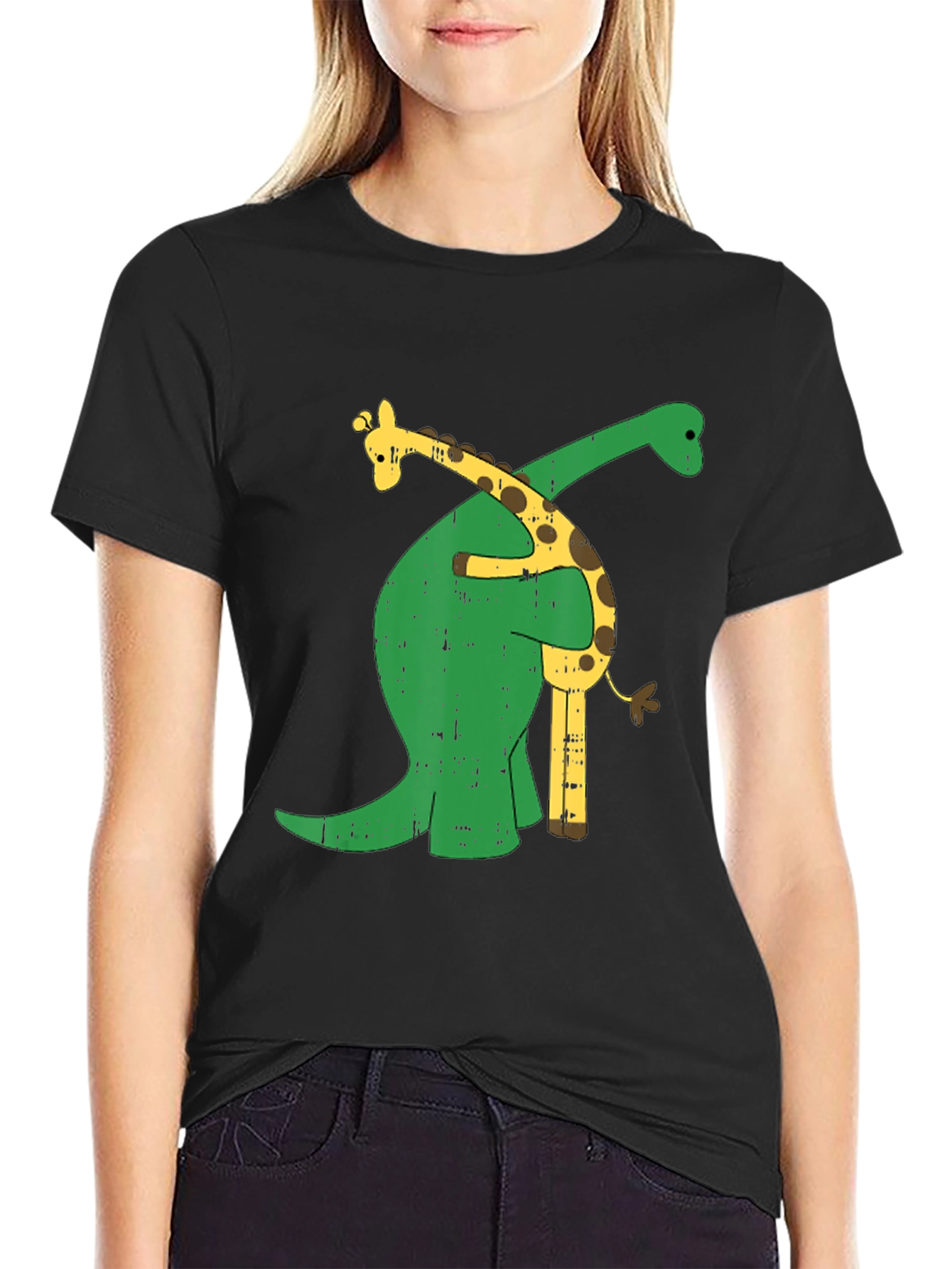 Dino Hugs Giraffe Graphic Tee