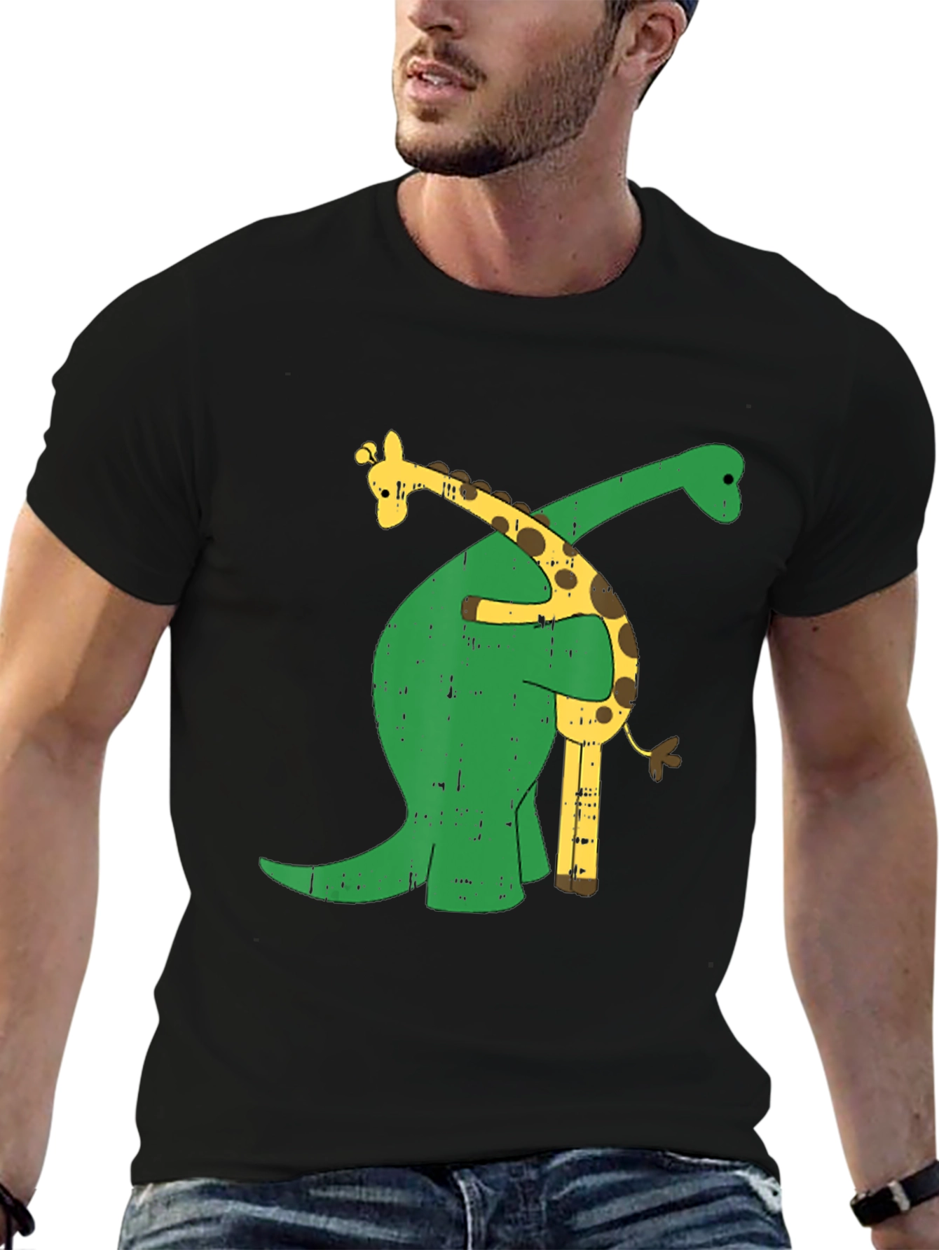 Dino Hugs Giraffe Graphic Tee
