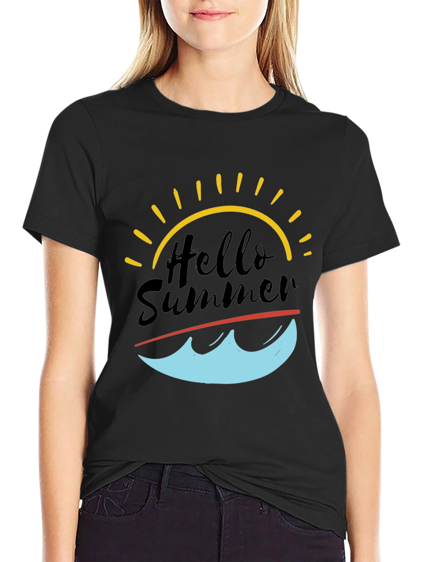 Hello Summer Graphic Tee - Black T-Shirt