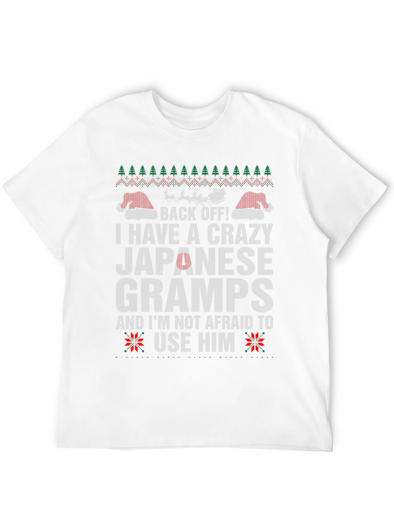 Crazy Japanese Gramps Ugly Christmas Sweater T-Shirt