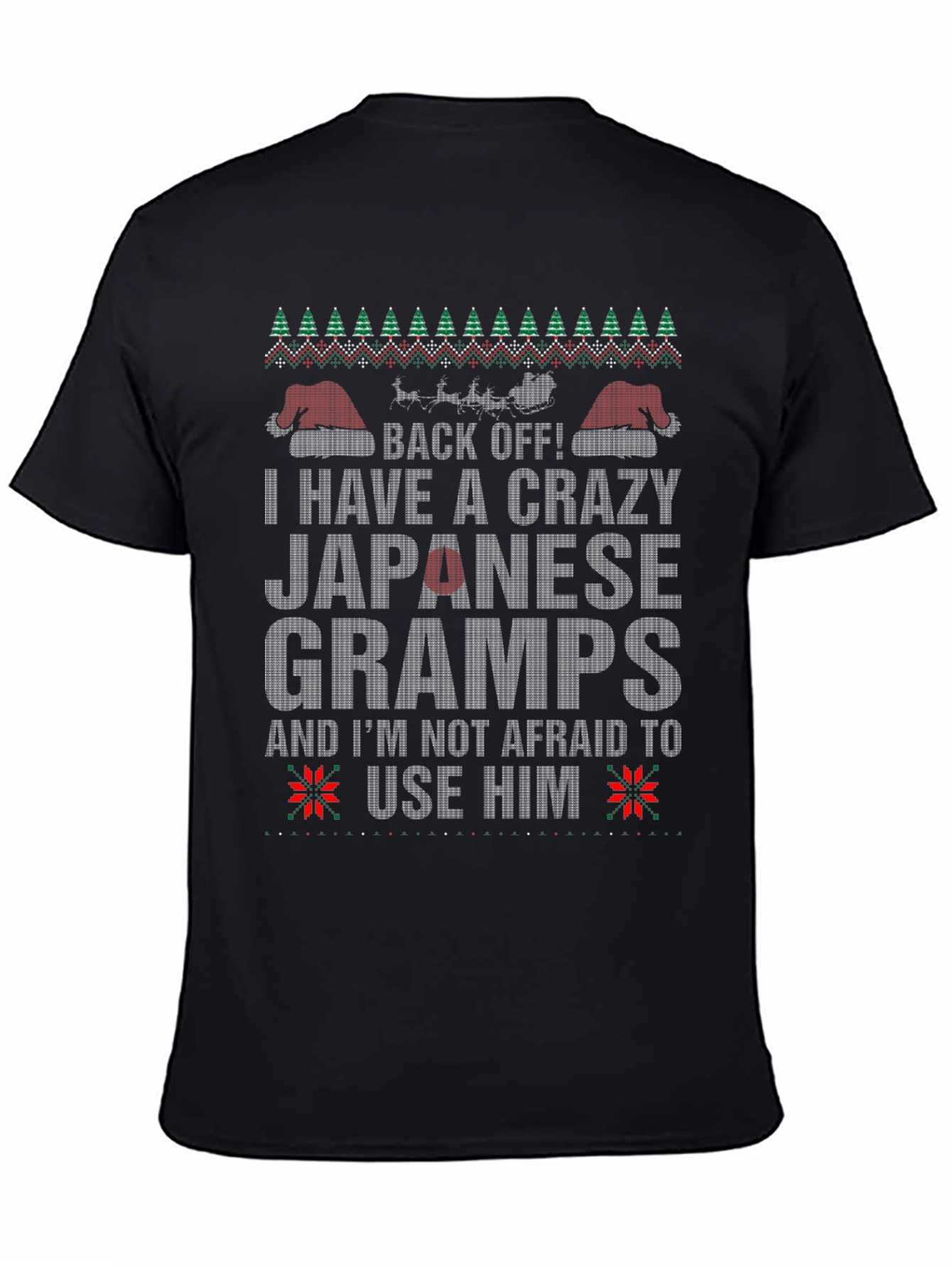 Crazy Japanese Gramps Ugly Christmas Sweater T-Shirt