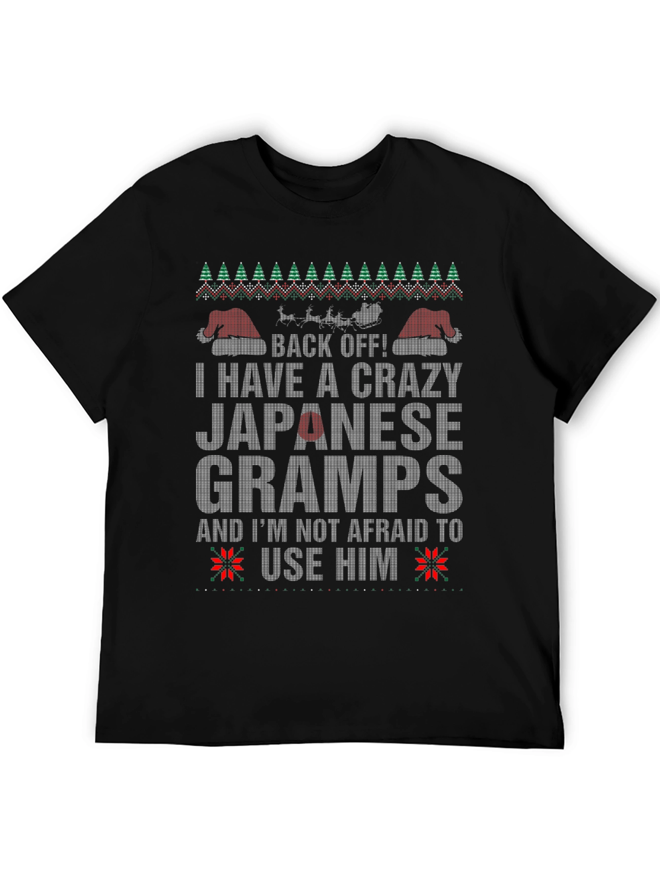 Crazy Japanese Gramps Ugly Christmas Sweater T-Shirt