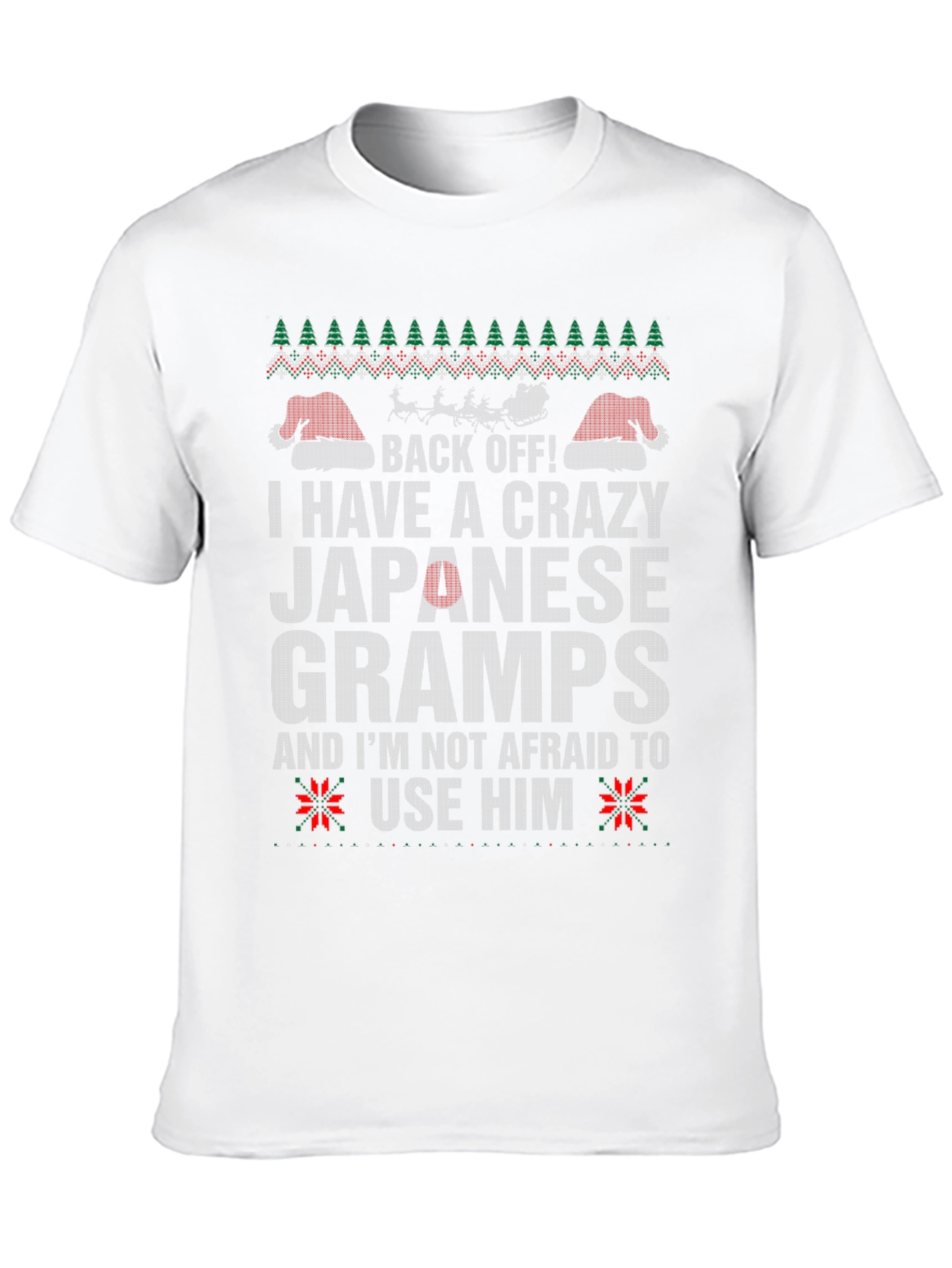 Crazy Japanese Gramps Ugly Christmas Sweater T-Shirt