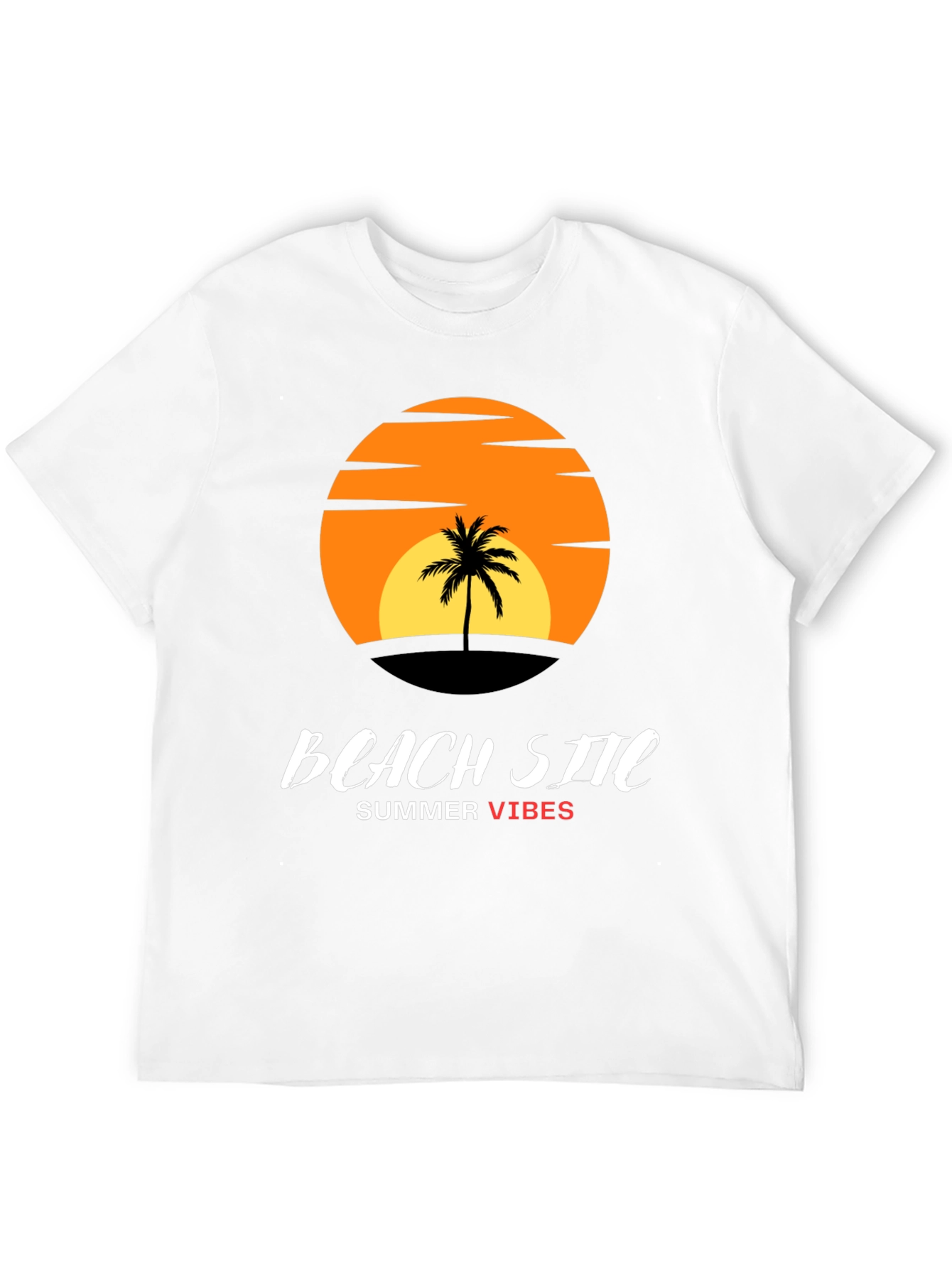 Beach Site Summer Vibes Black T-Shirt