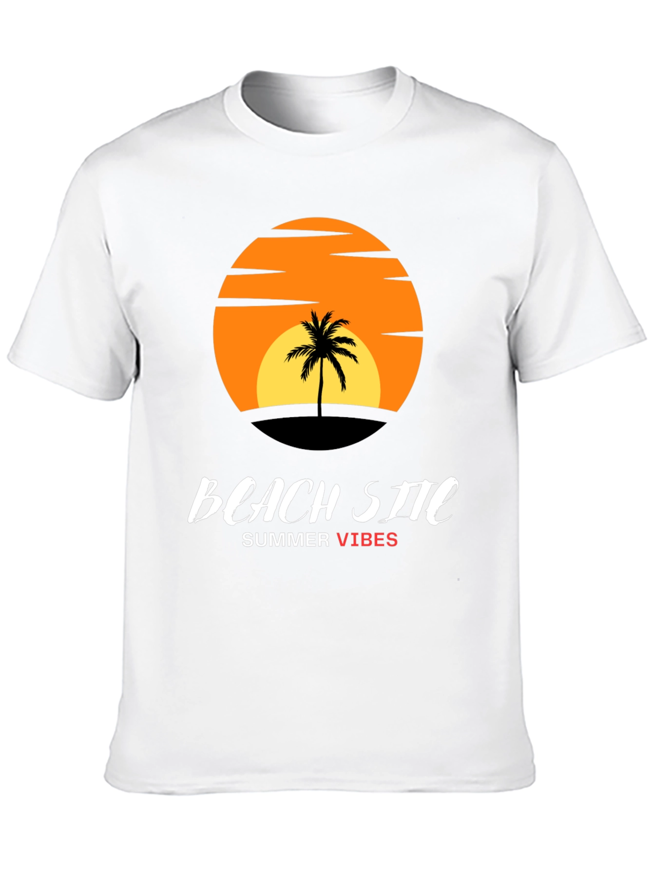 Beach Site Summer Vibes Black T-Shirt