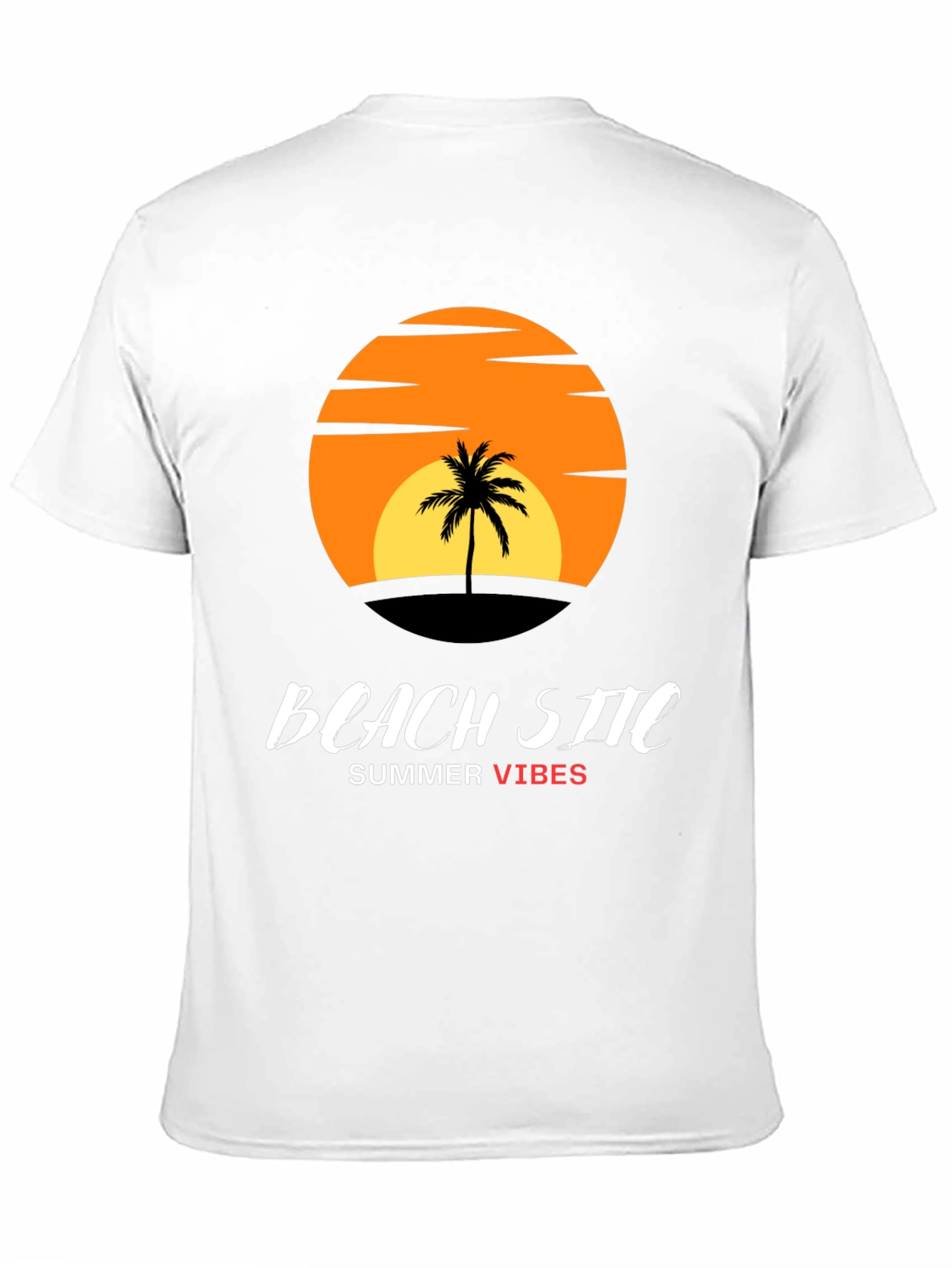 Beach Site Summer Vibes Black T-Shirt