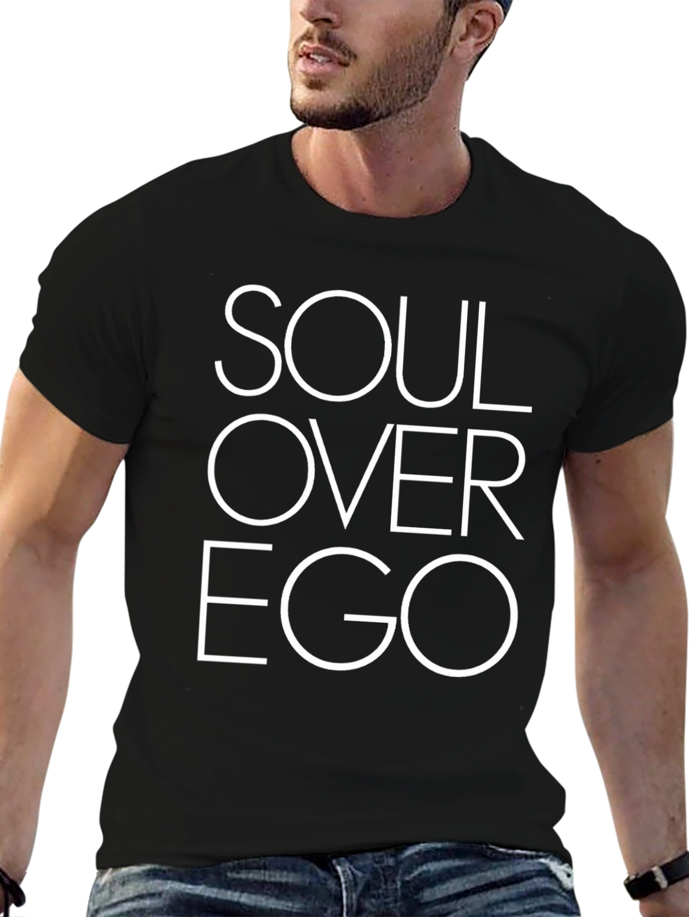 Soul Over Ego Graphic Tee - Motivational Black T-Shirt