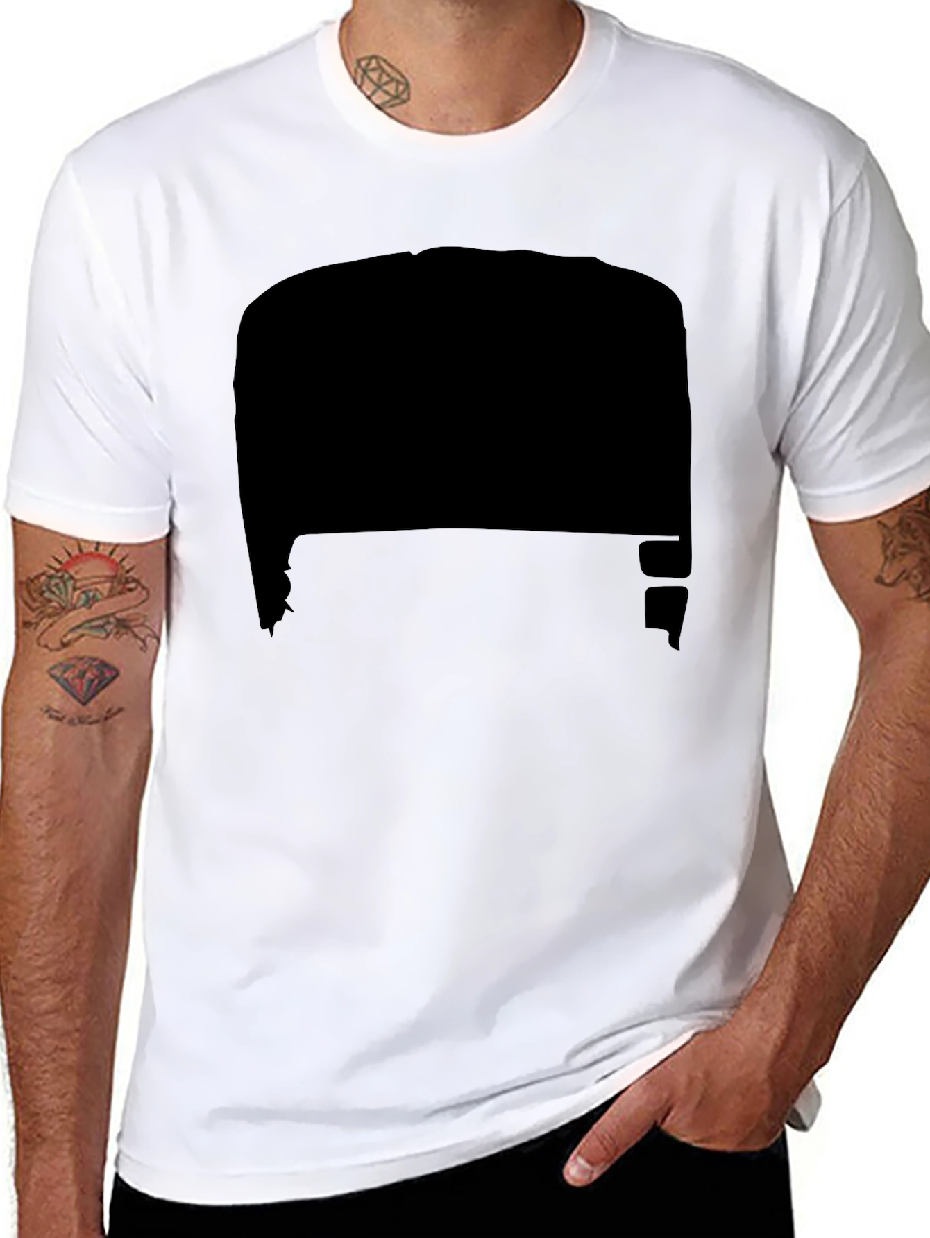 Funny Black Silhouette Graphic T-Shirt