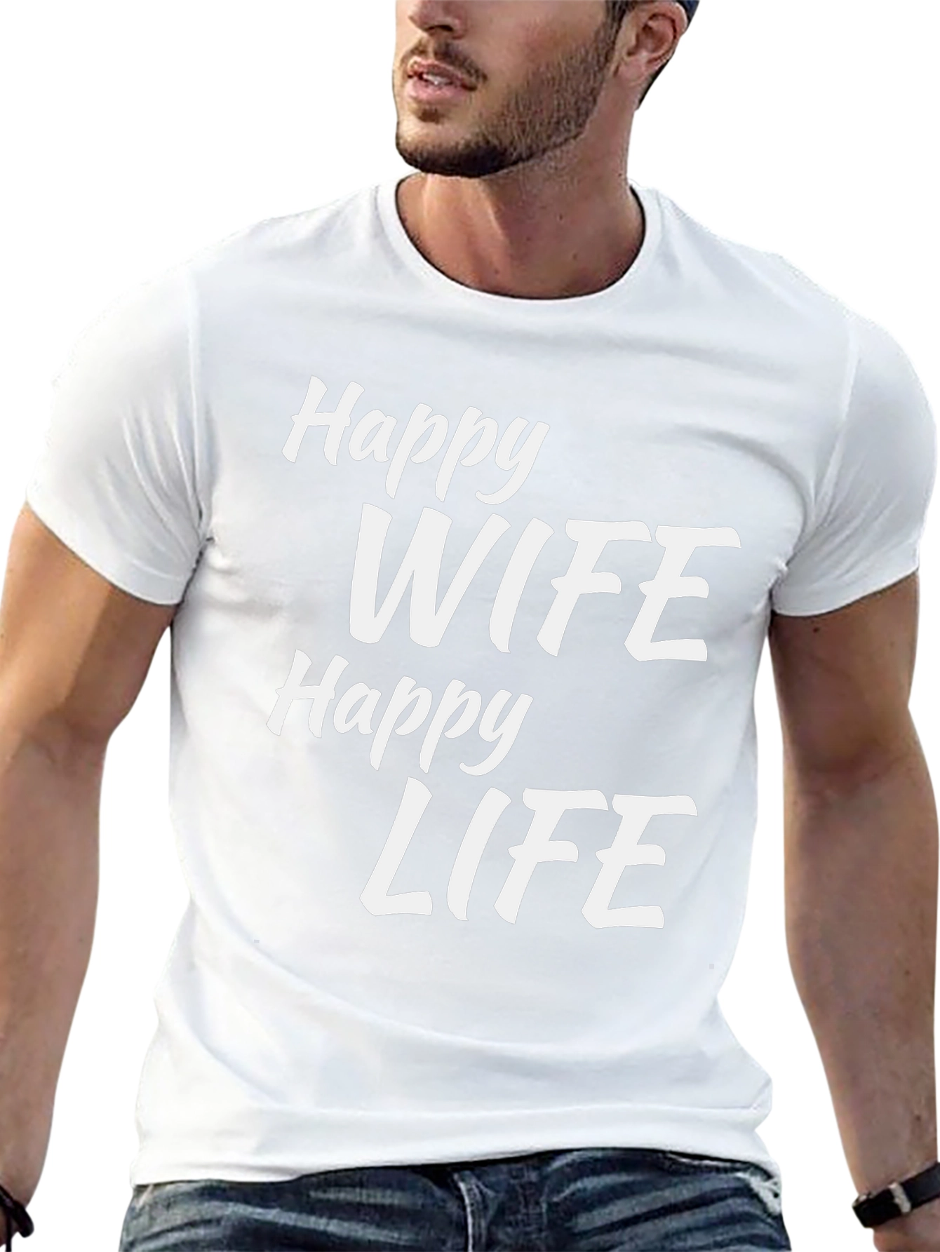 Happy Wife Happy Life Black T-Shirt