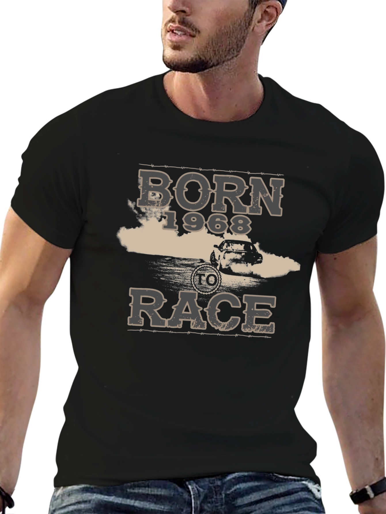 Born 1968 to Race Black Graphic T-Shirt