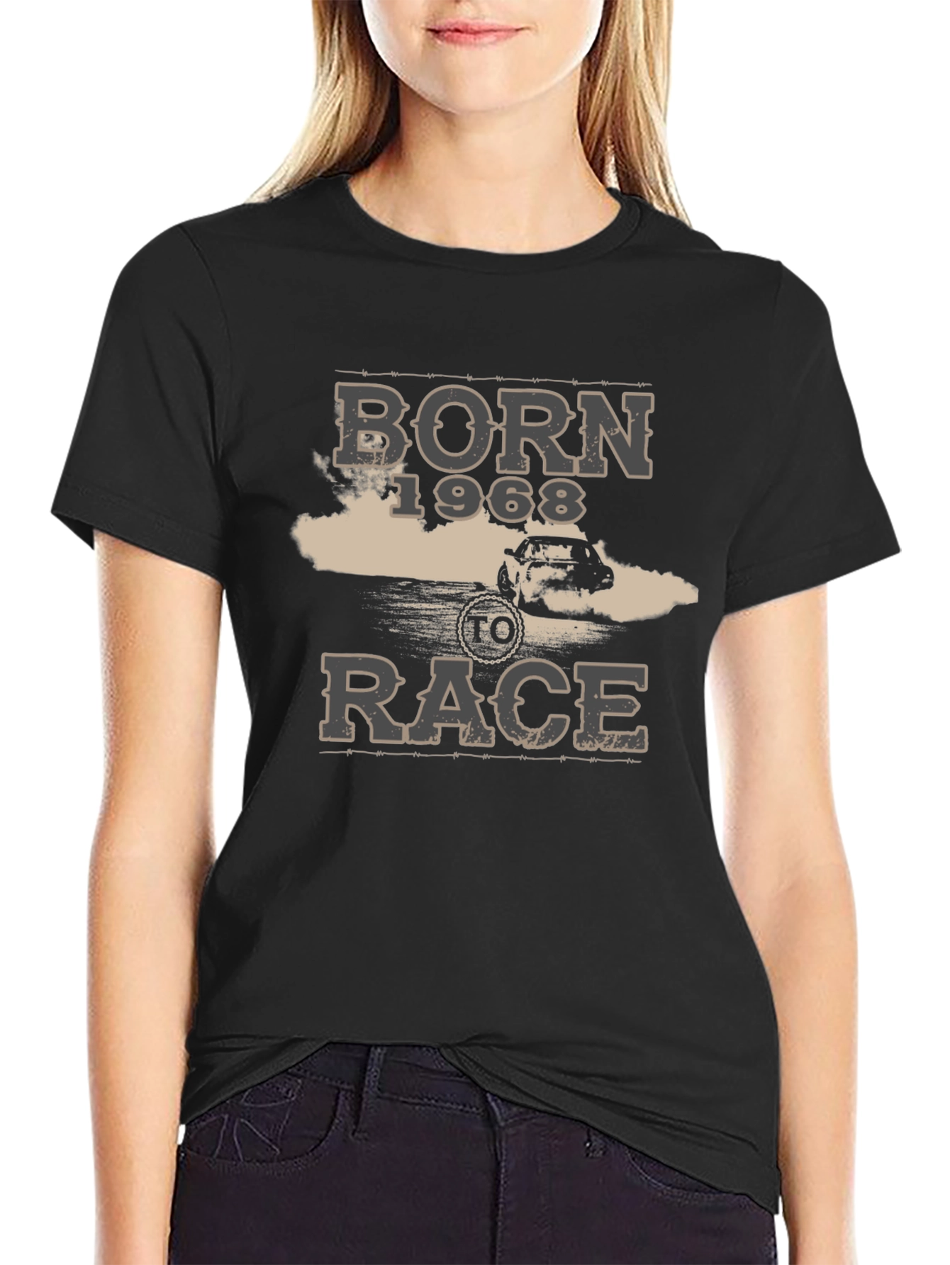 Born 1968 to Race Black Graphic T-Shirt