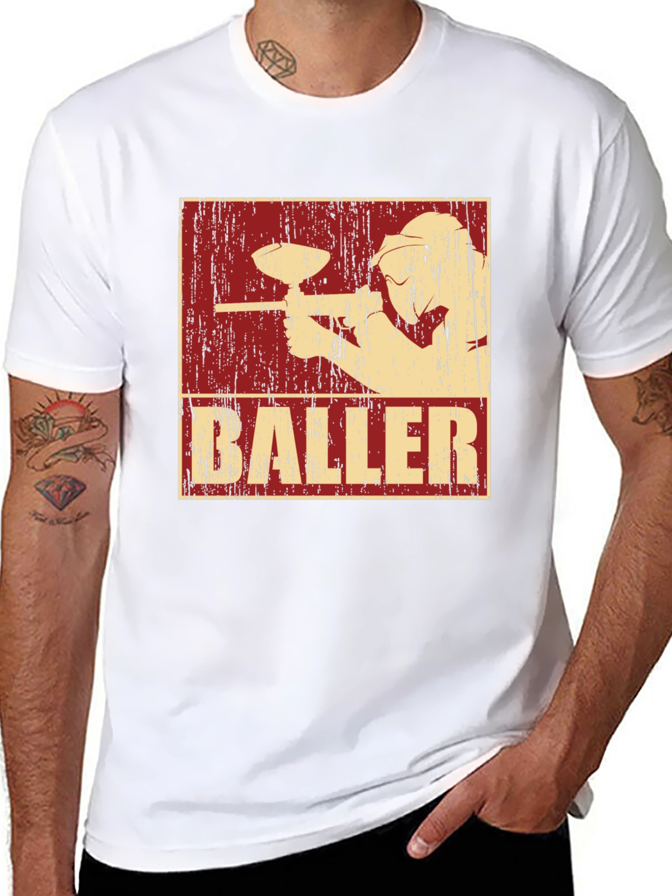 Baller Paintball T-Shirt - Black Cotton Graphic Tee