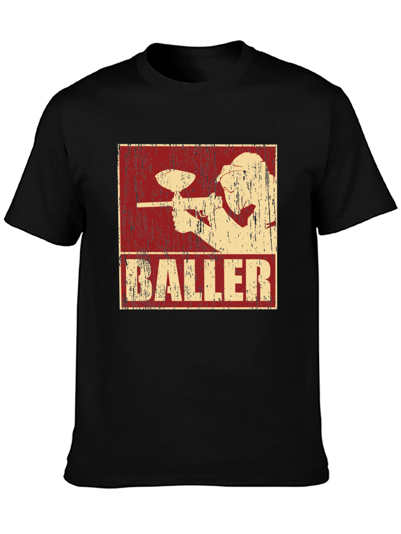Baller Paintball T-Shirt - Black Cotton Graphic Tee