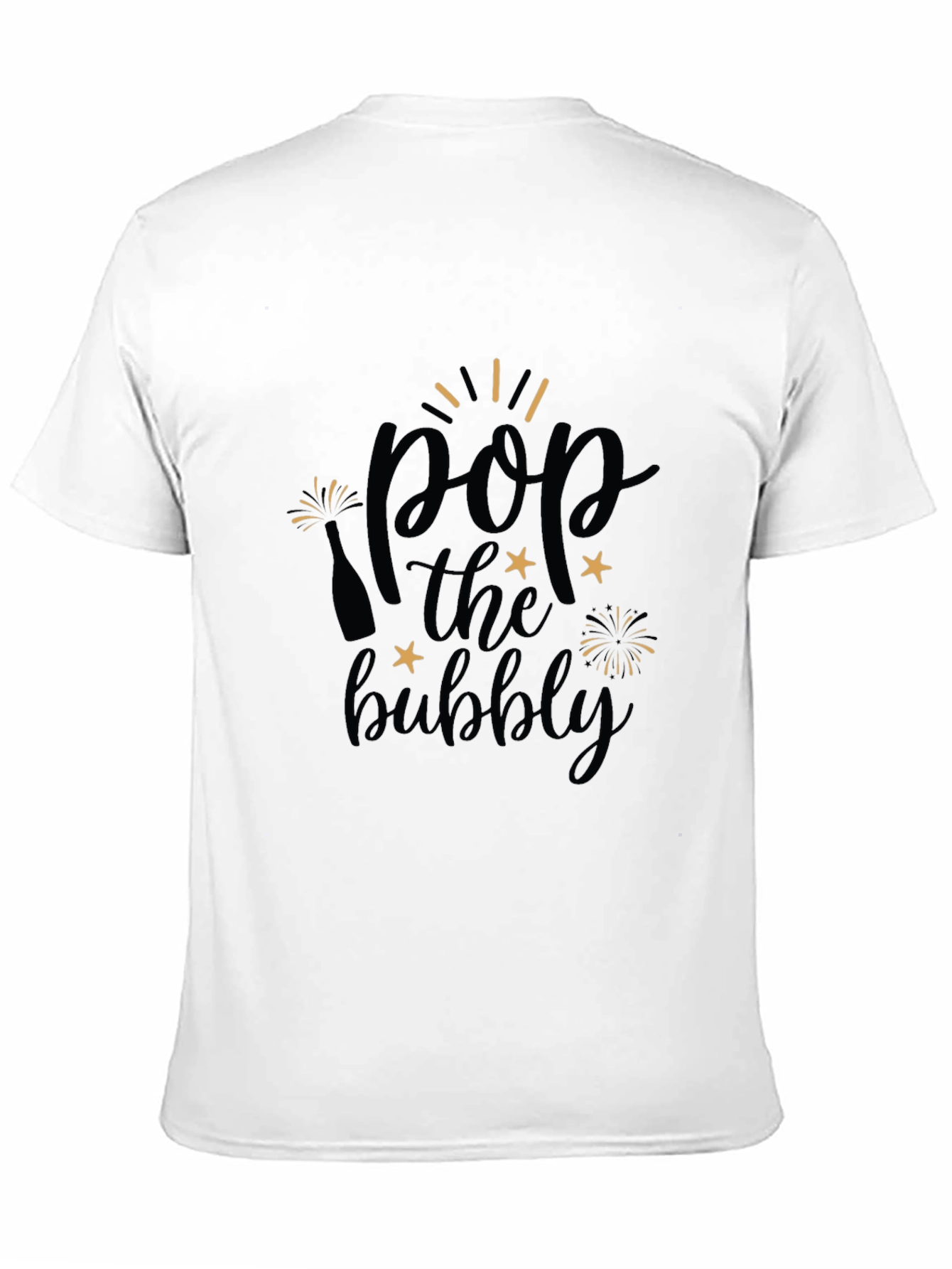 Pop the Bubbly Graphic Tee - Black Cotton T-Shirt