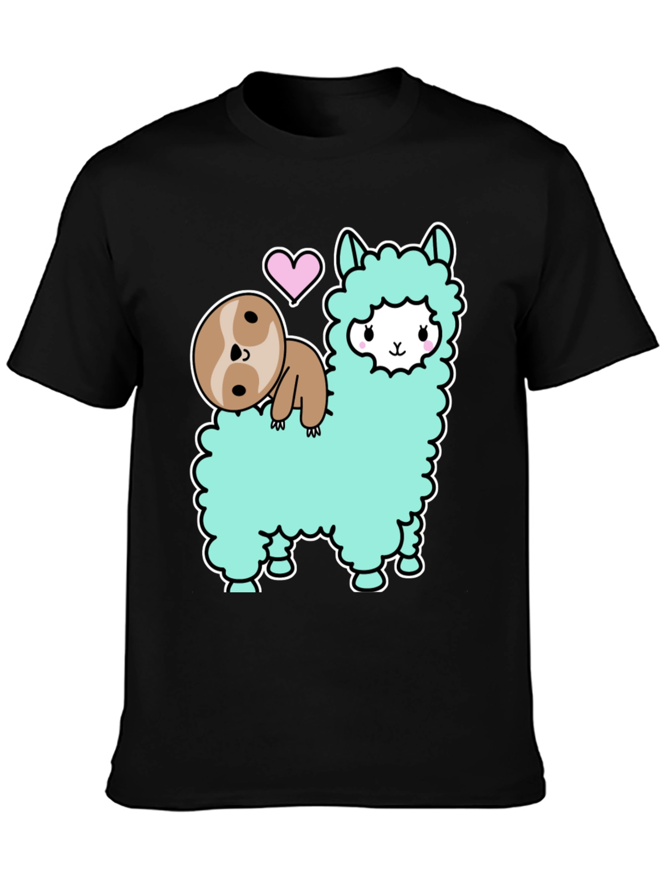 Cute Sloth and Llama Graphic T-Shirt