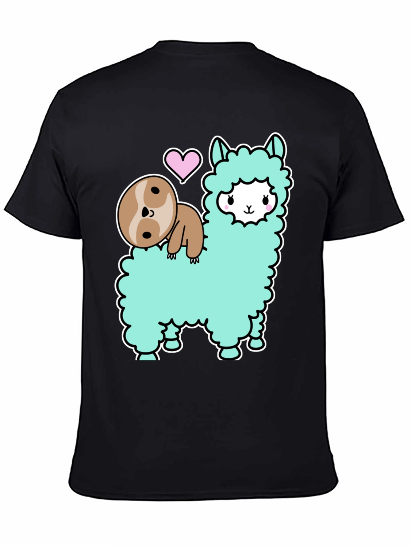 Cute Sloth and Llama Graphic T-Shirt