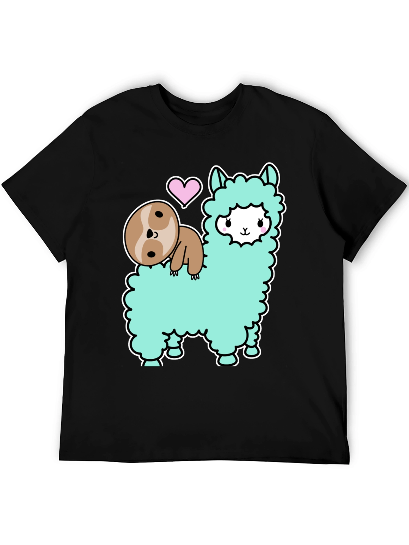Cute Sloth and Llama Graphic T-Shirt