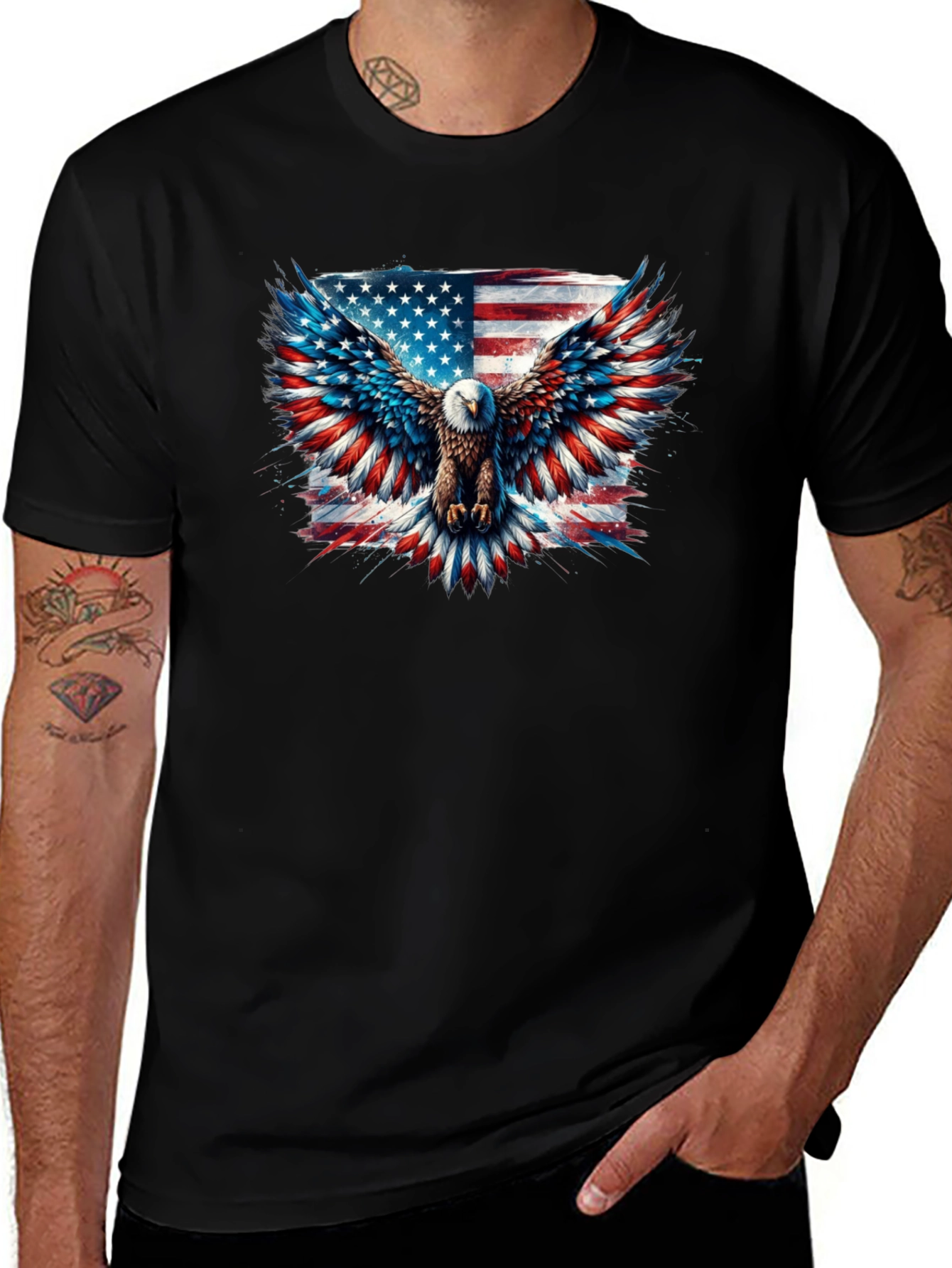Patriotic Eagle American Flag Graphic Tee