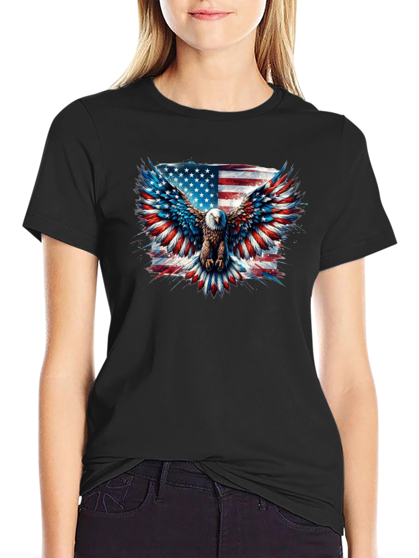 Patriotic Eagle American Flag Graphic Tee