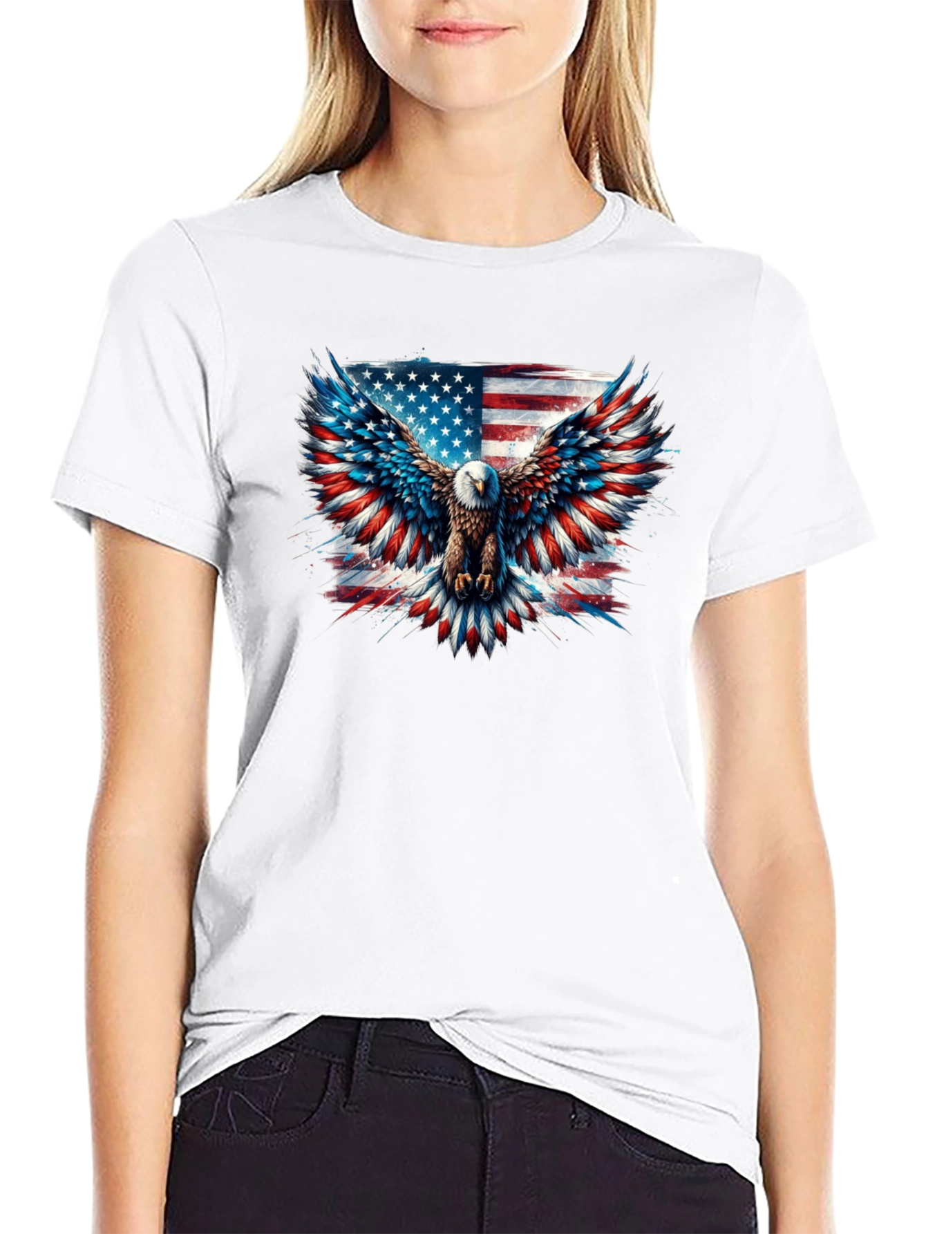 Patriotic Eagle American Flag Graphic Tee