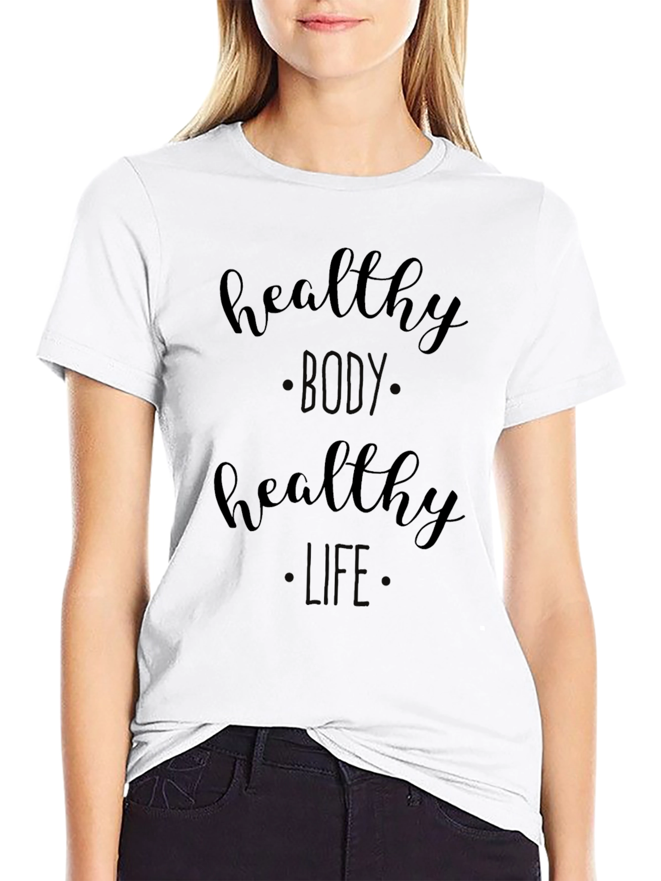 Healthy Body Healthy Life Black Graphic Tee
