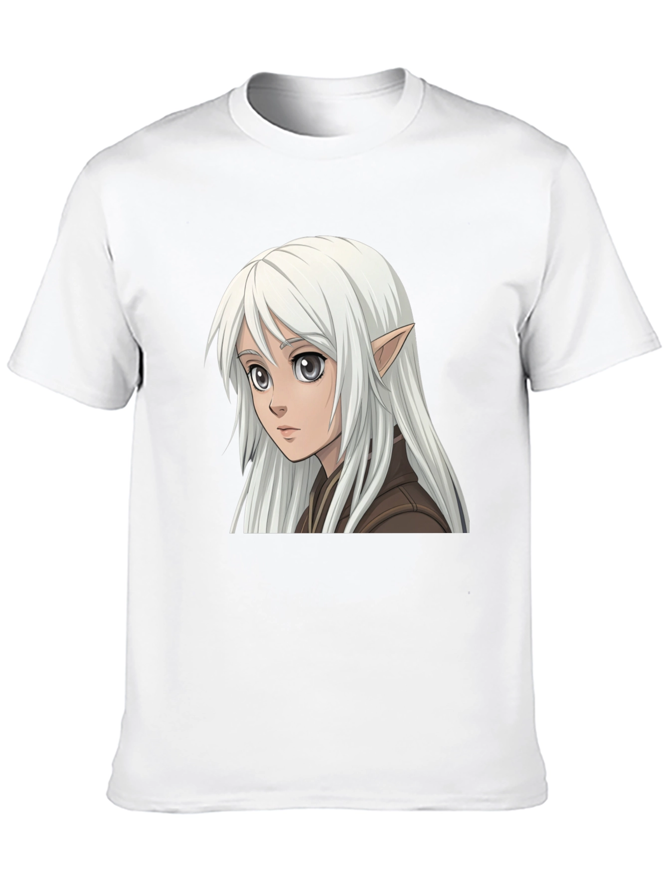 Anime Elf Graphic Tee - Stylish Black T-Shirt