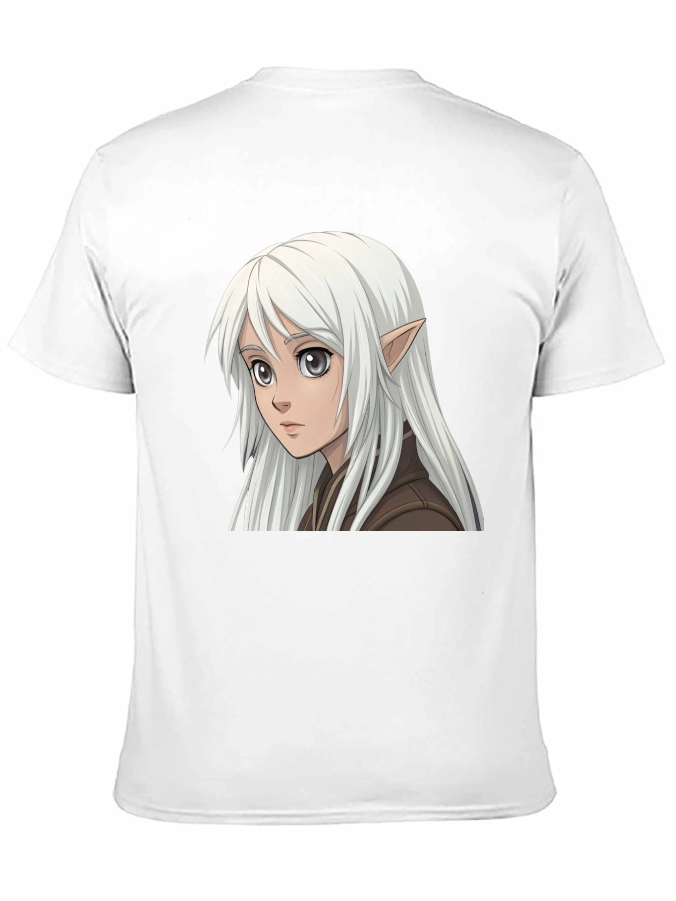 Anime Elf Graphic Tee - Stylish Black T-Shirt