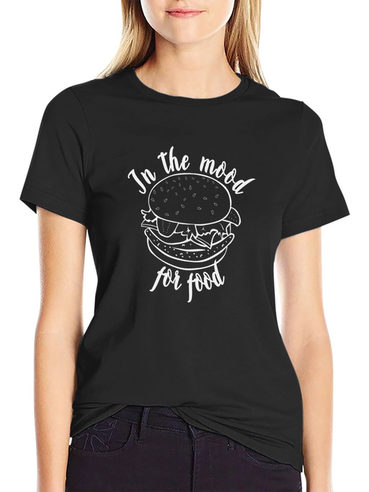In The Mood For Food Burger Graphic Tee - Black