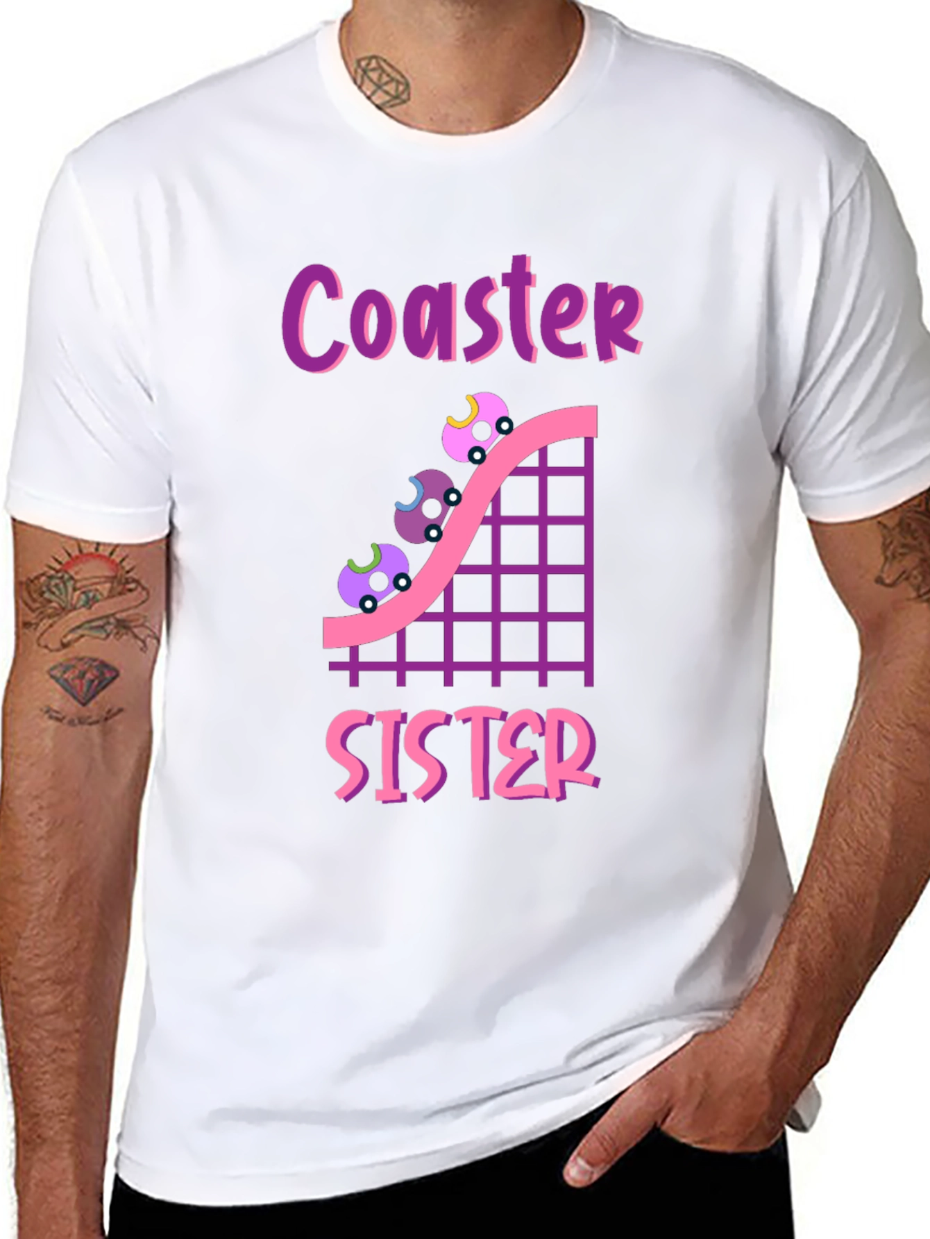 Coaster Sister T-Shirt - Roller Coaster Lover Tee
