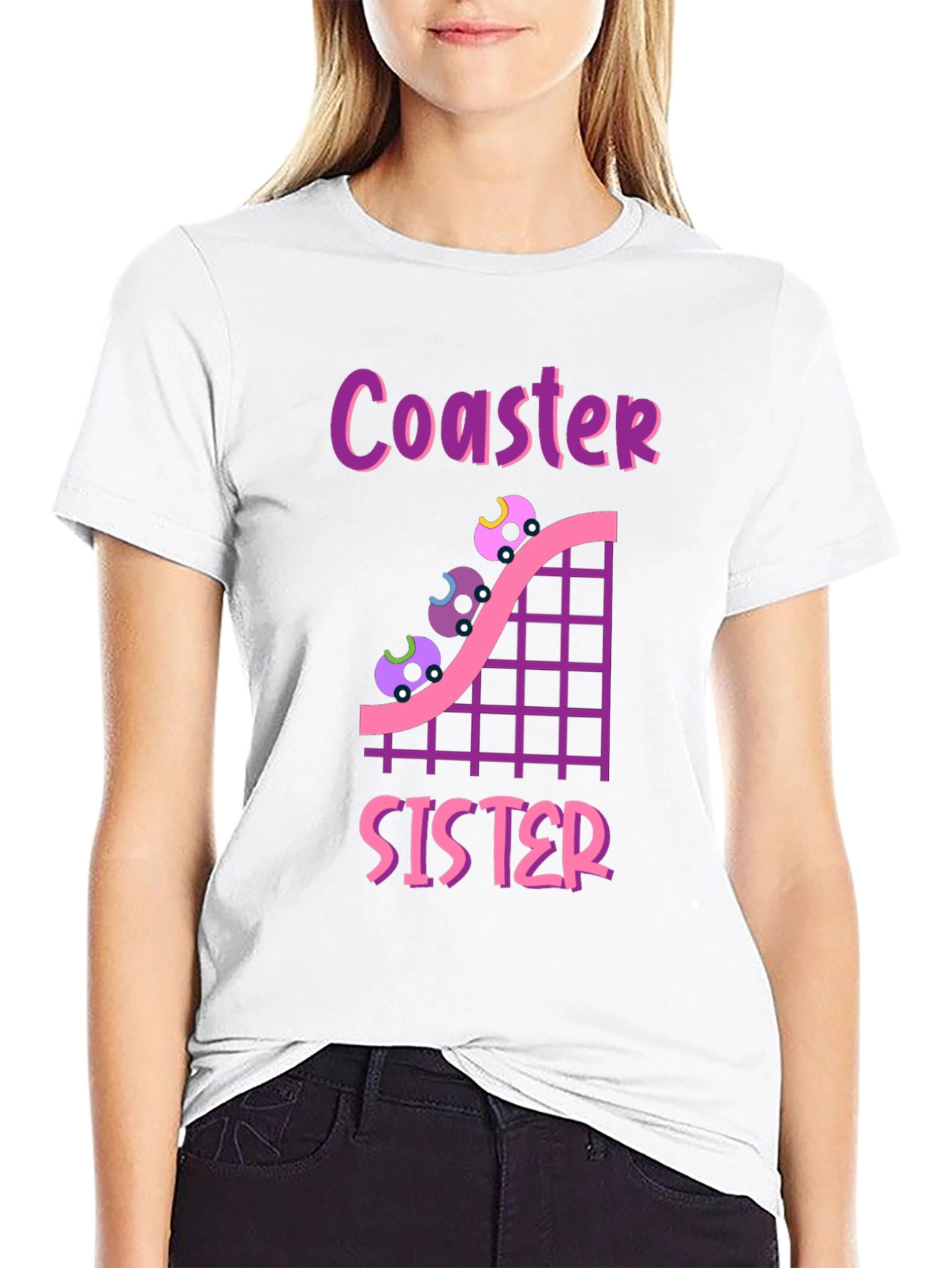 Coaster Sister T-Shirt - Roller Coaster Lover Tee
