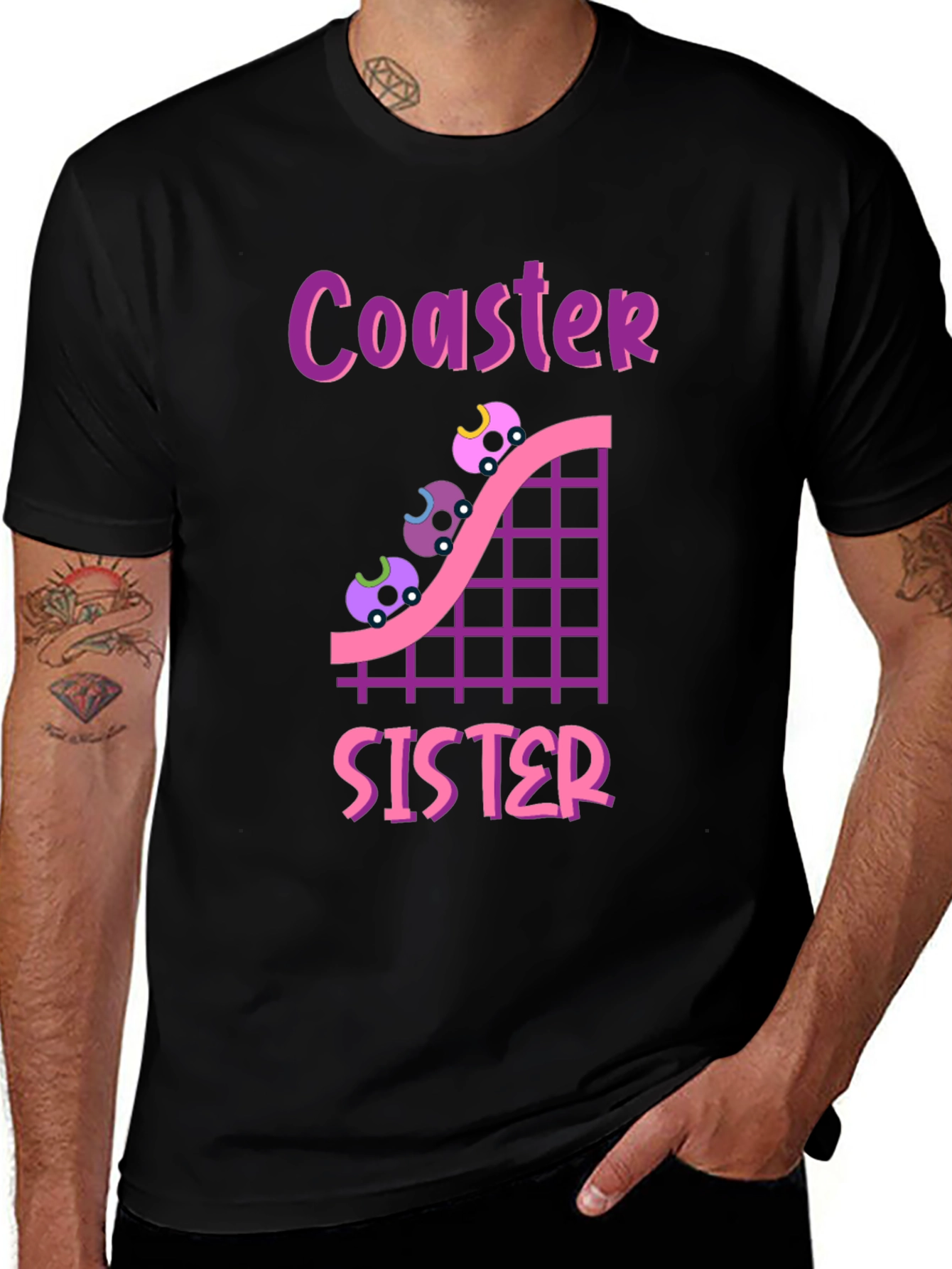 Coaster Sister T-Shirt - Roller Coaster Lover Tee