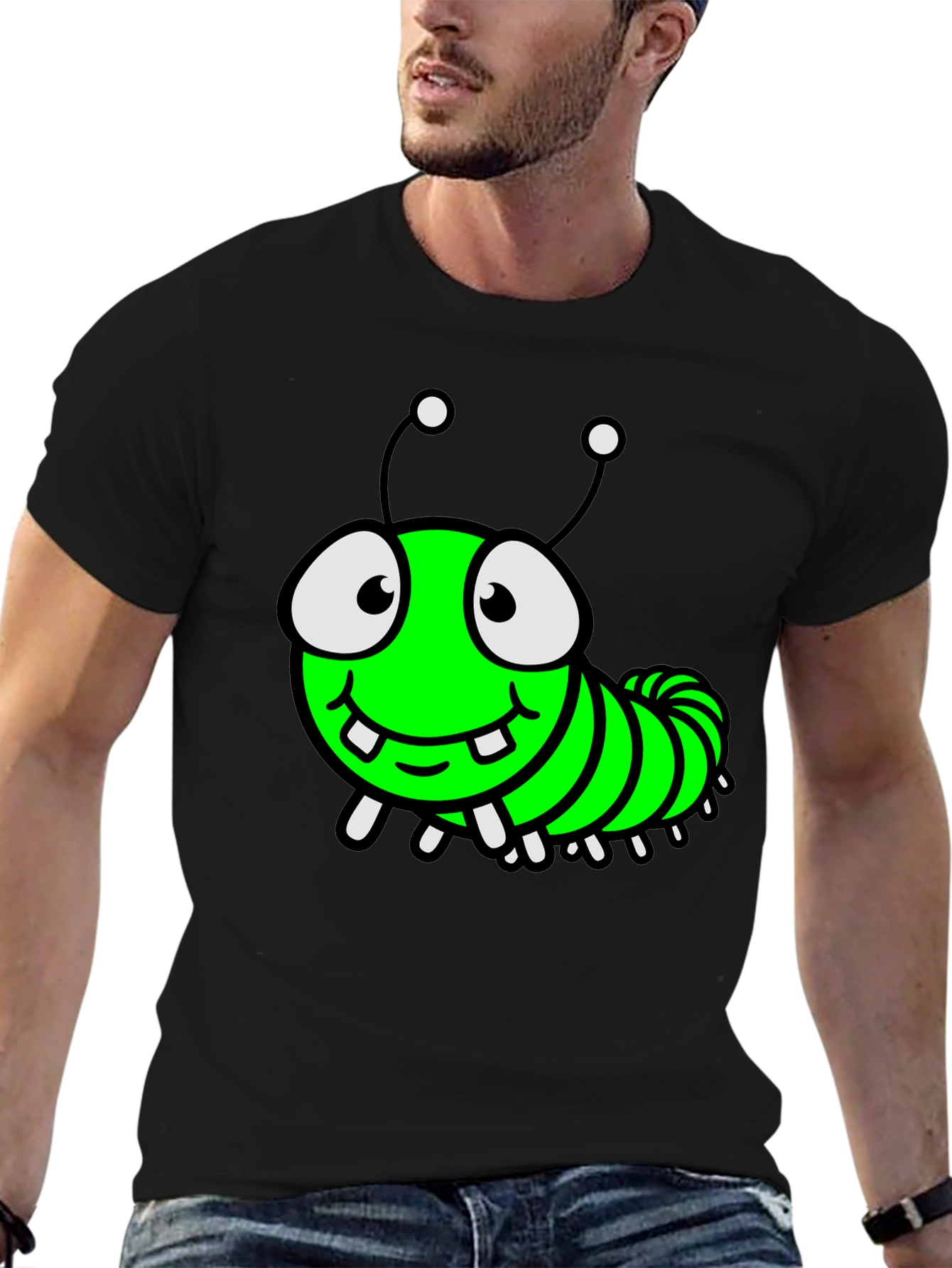 Cartoon Caterpillar Graphic T-Shirt