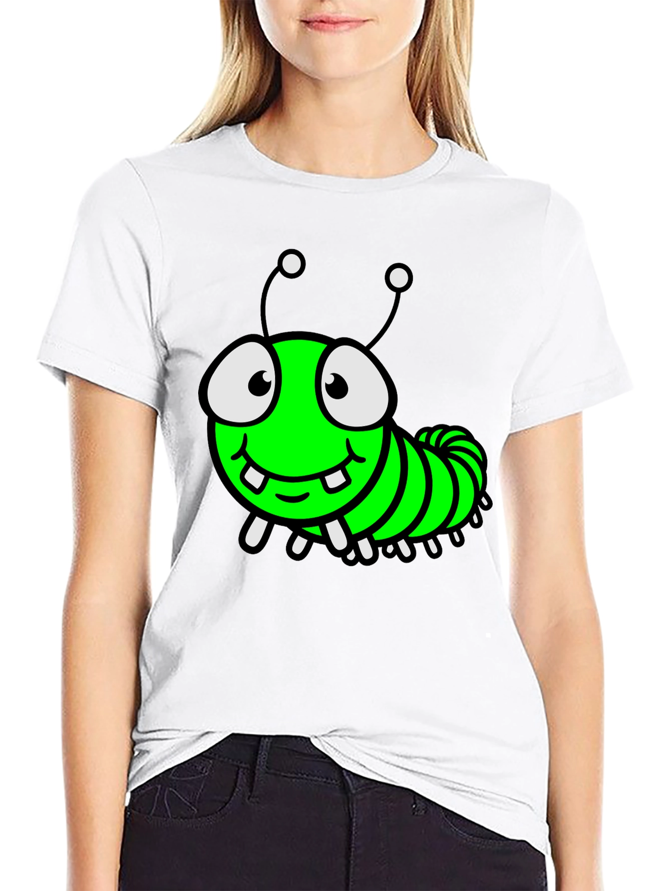 Cartoon Caterpillar Graphic T-Shirt