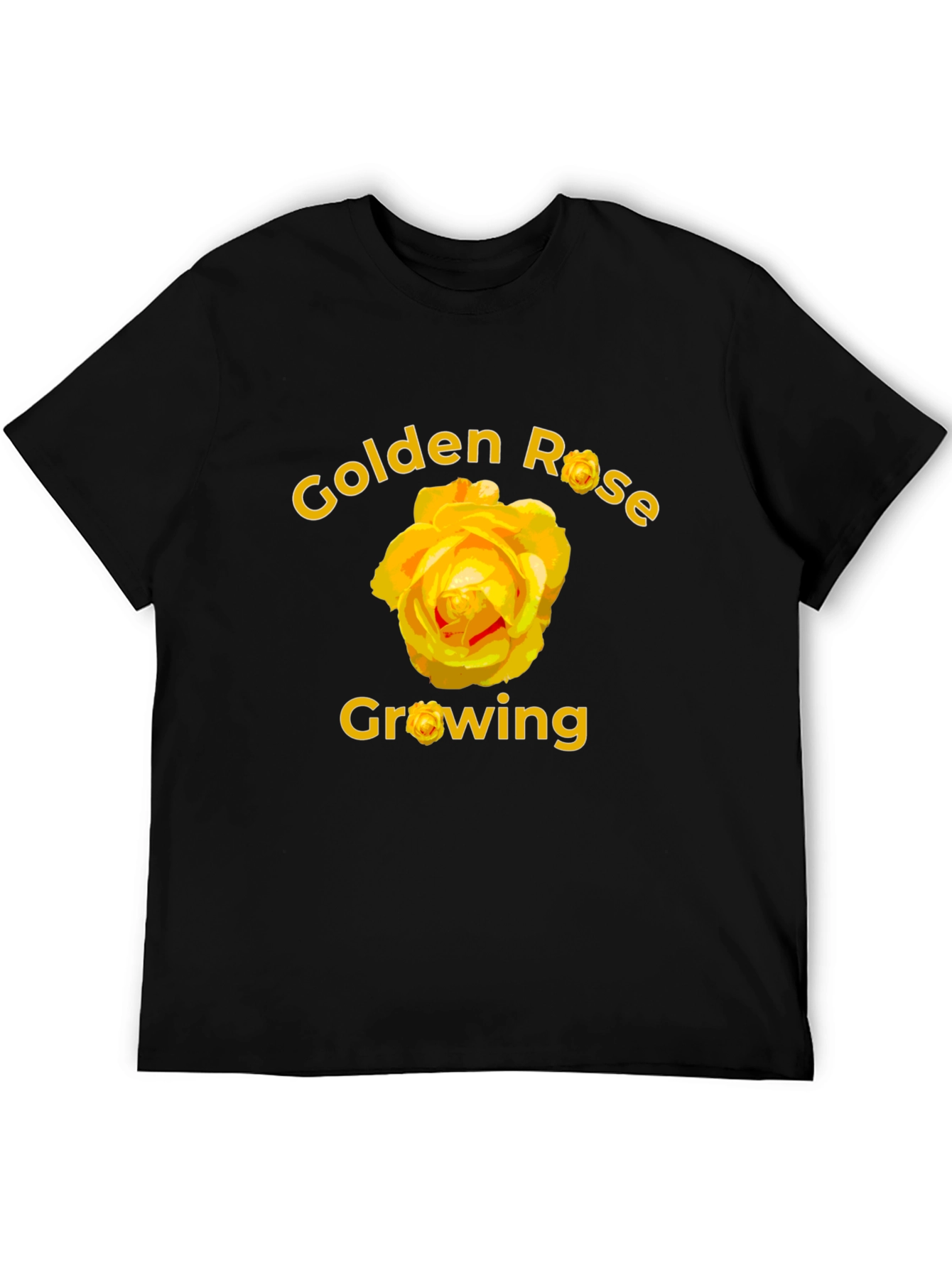 Golden Rose Growing Black T-Shirt