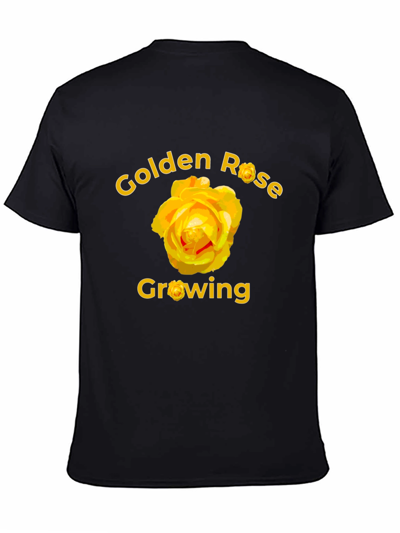 Golden Rose Growing Black T-Shirt