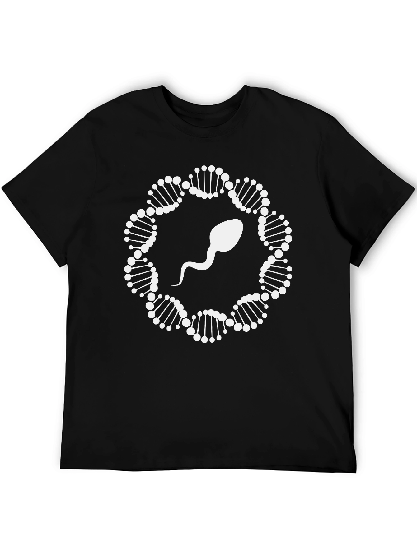DNA Sperm Graphic Tee - Black Cotton T-Shirt