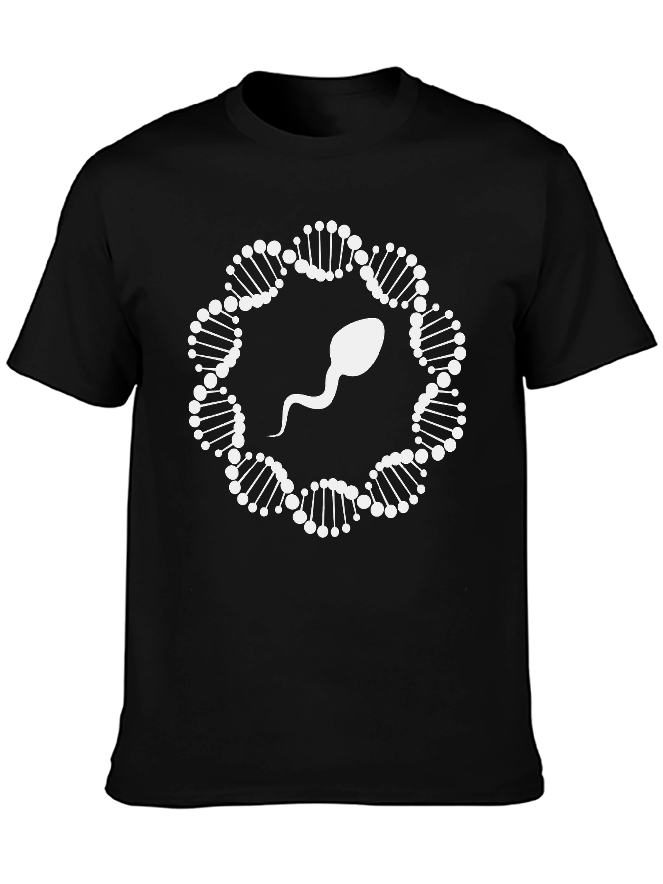 DNA Sperm Graphic Tee - Black Cotton T-Shirt