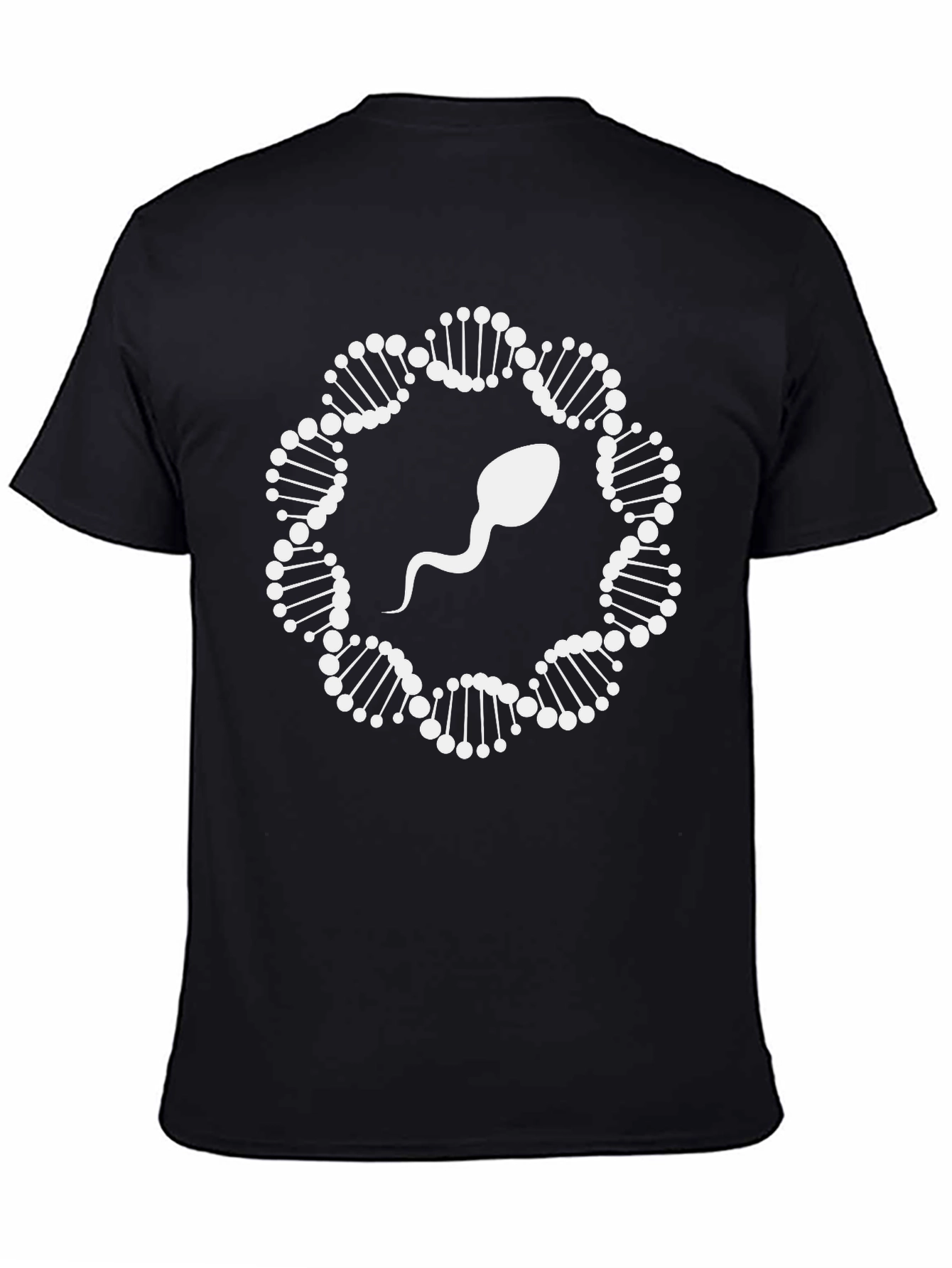 DNA Sperm Graphic Tee - Black Cotton T-Shirt