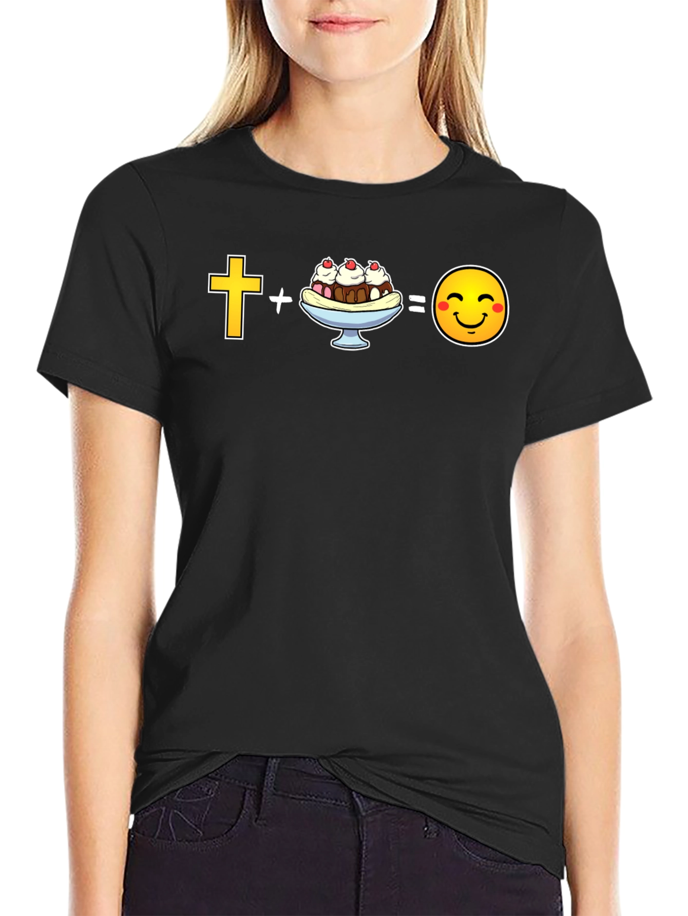 Faith Plus Dessert Equals Happiness Graphic Tee