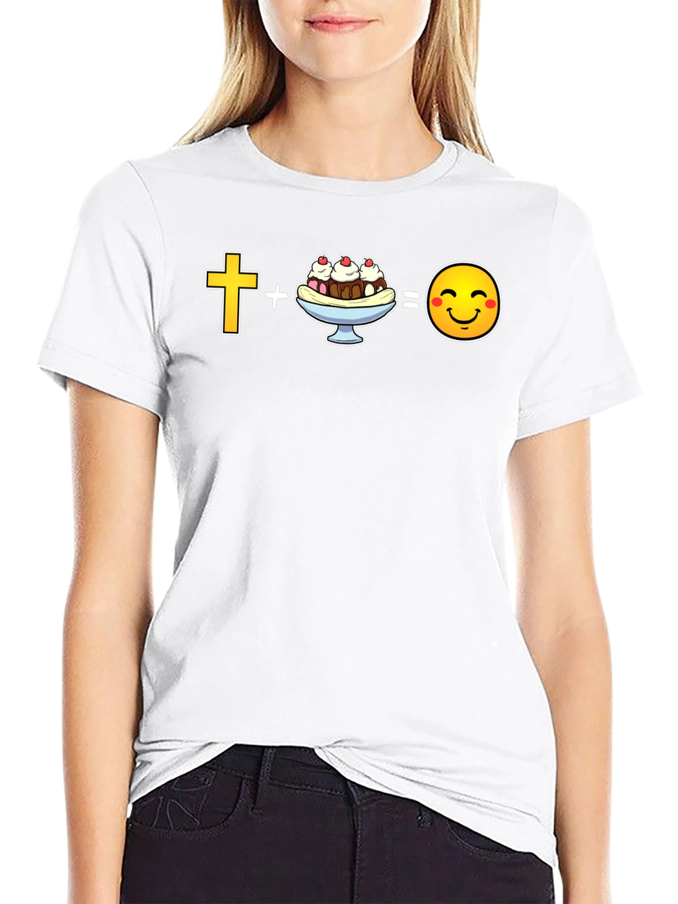 Faith Plus Dessert Equals Happiness Graphic Tee