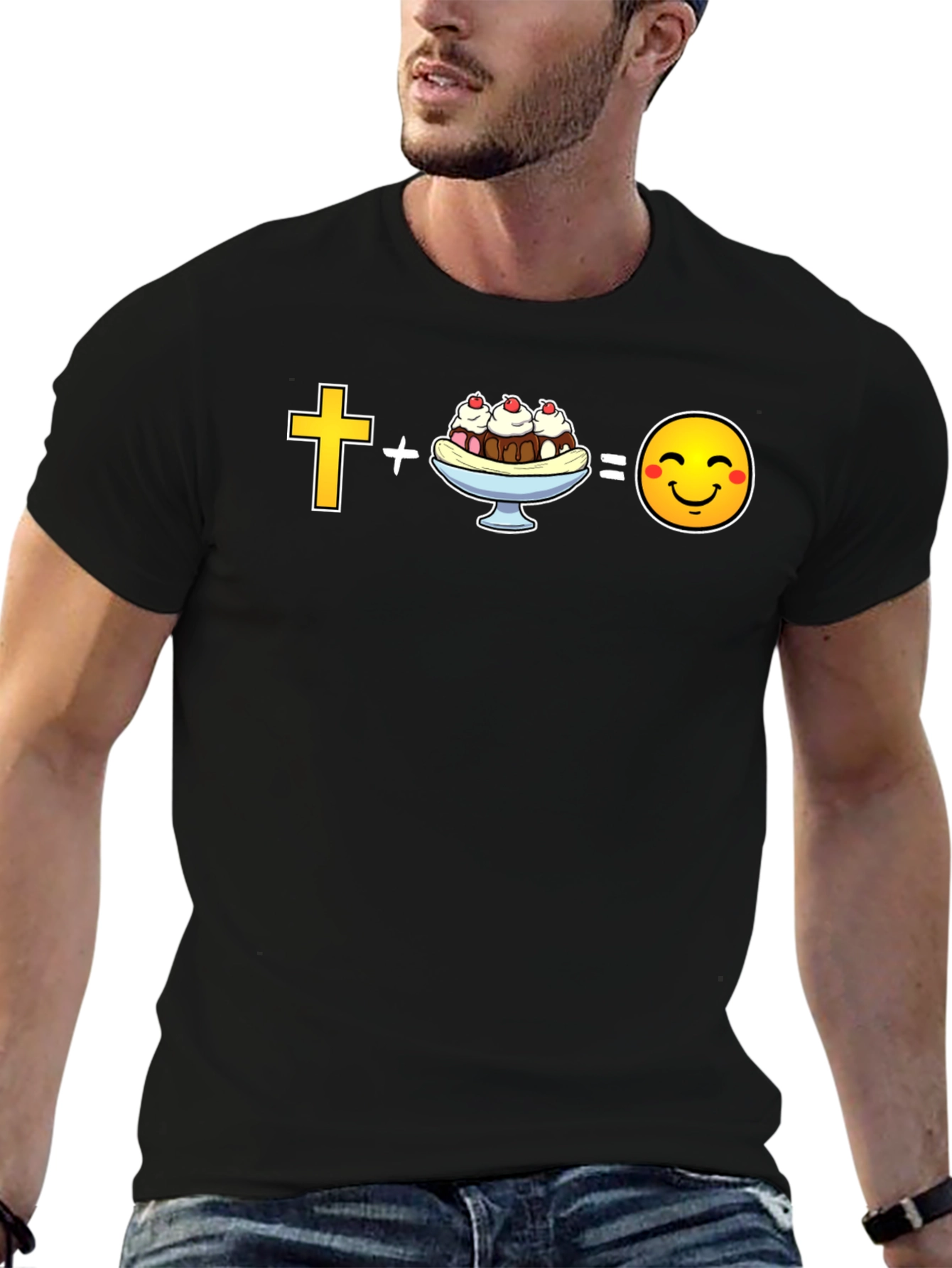 Faith Plus Dessert Equals Happiness Graphic Tee