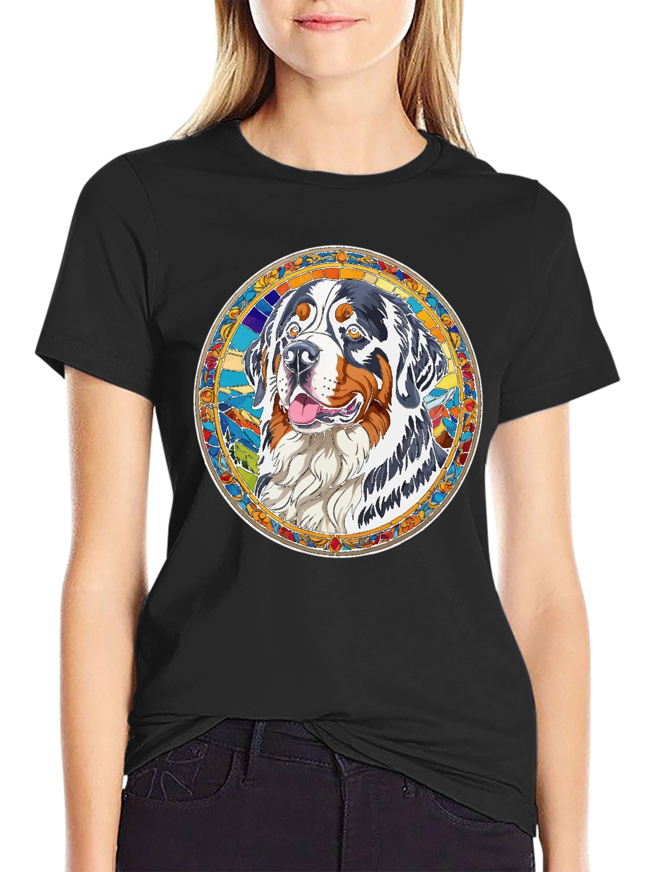 Dog Breed Graphic Tee - Black Cotton Shirt