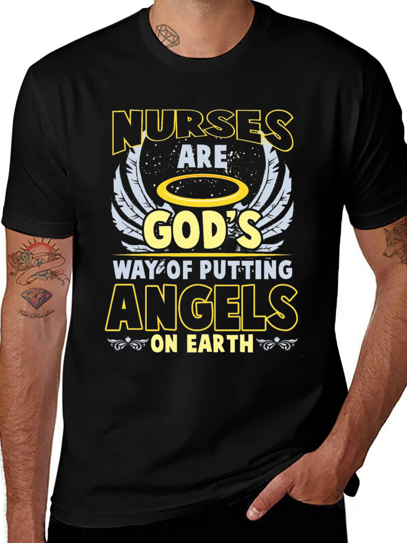 Nurses Are Gods Angels Graphic Tee