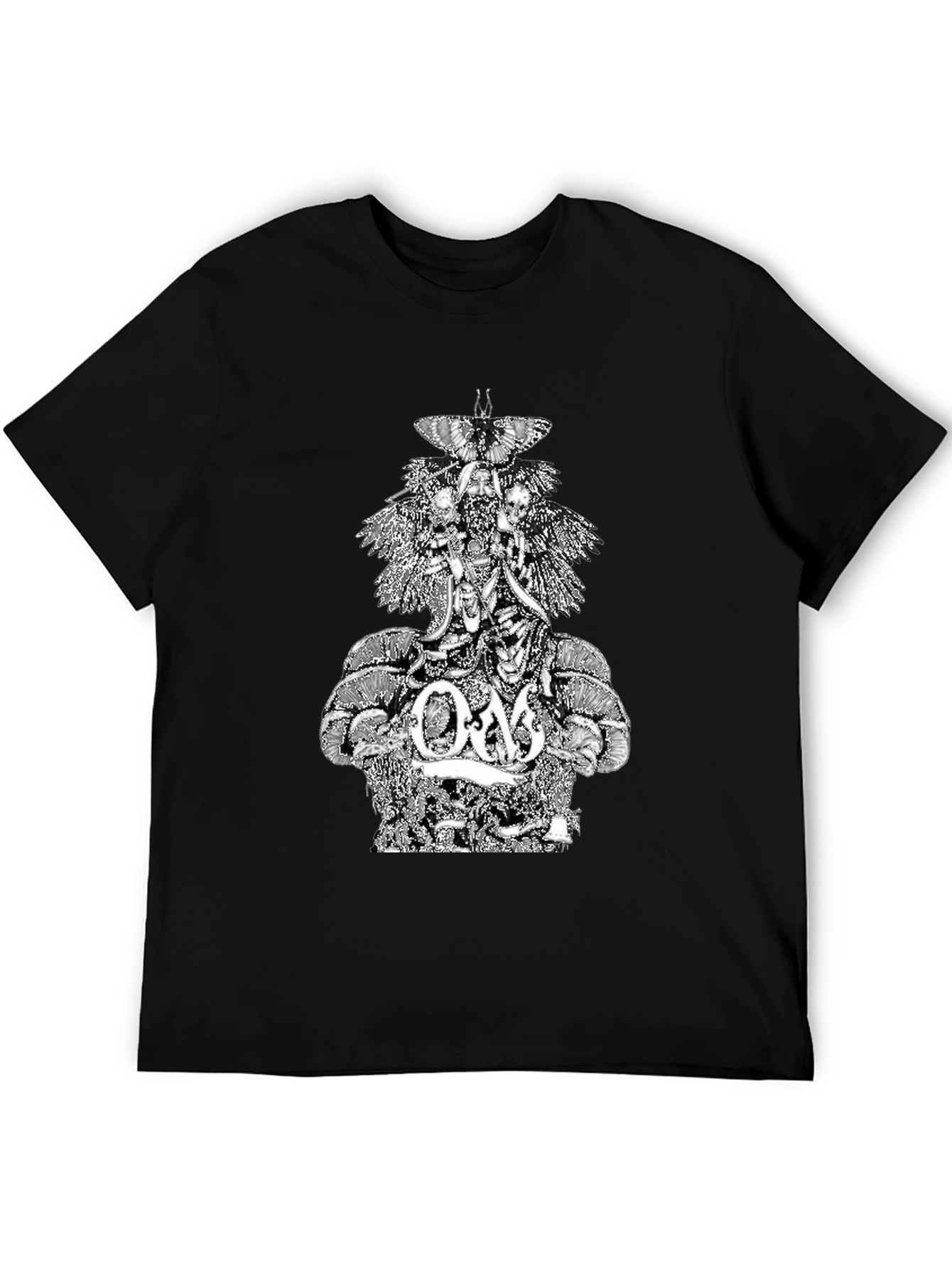 Om Band Graphic Tee - Black Cotton T-Shirt