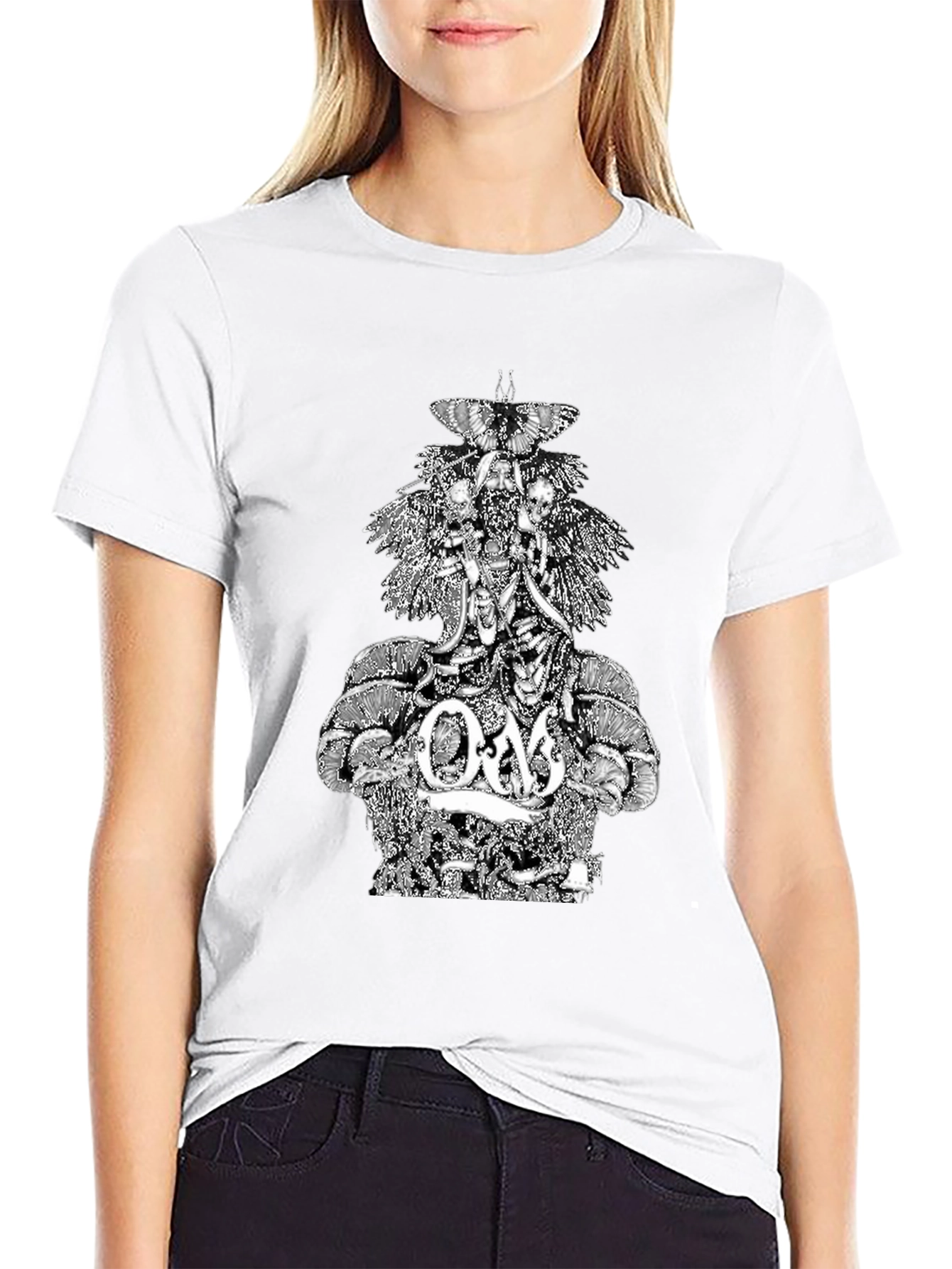Om Band Graphic Tee - Black Cotton T-Shirt