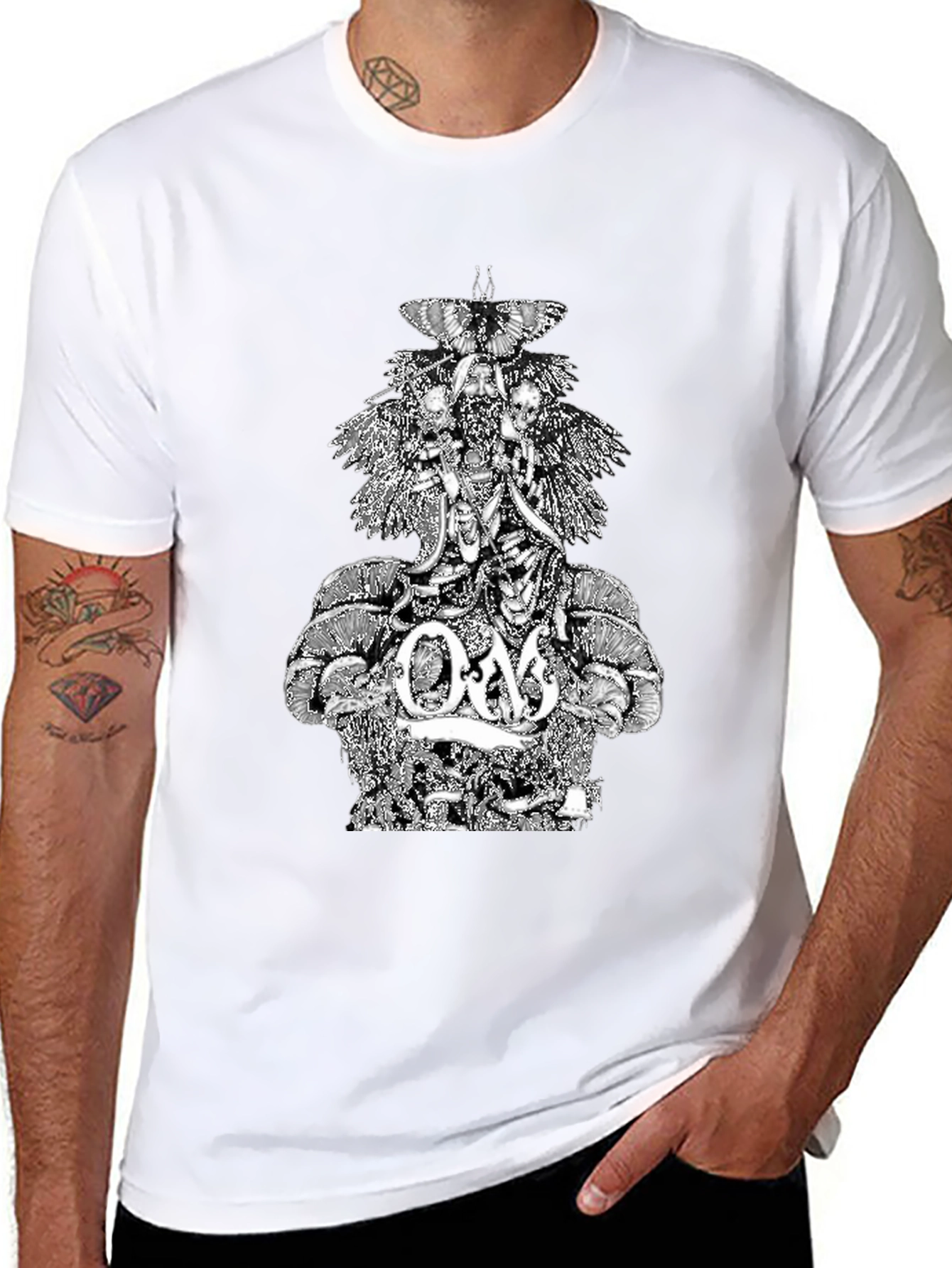 Om Band Graphic Tee - Black Cotton T-Shirt