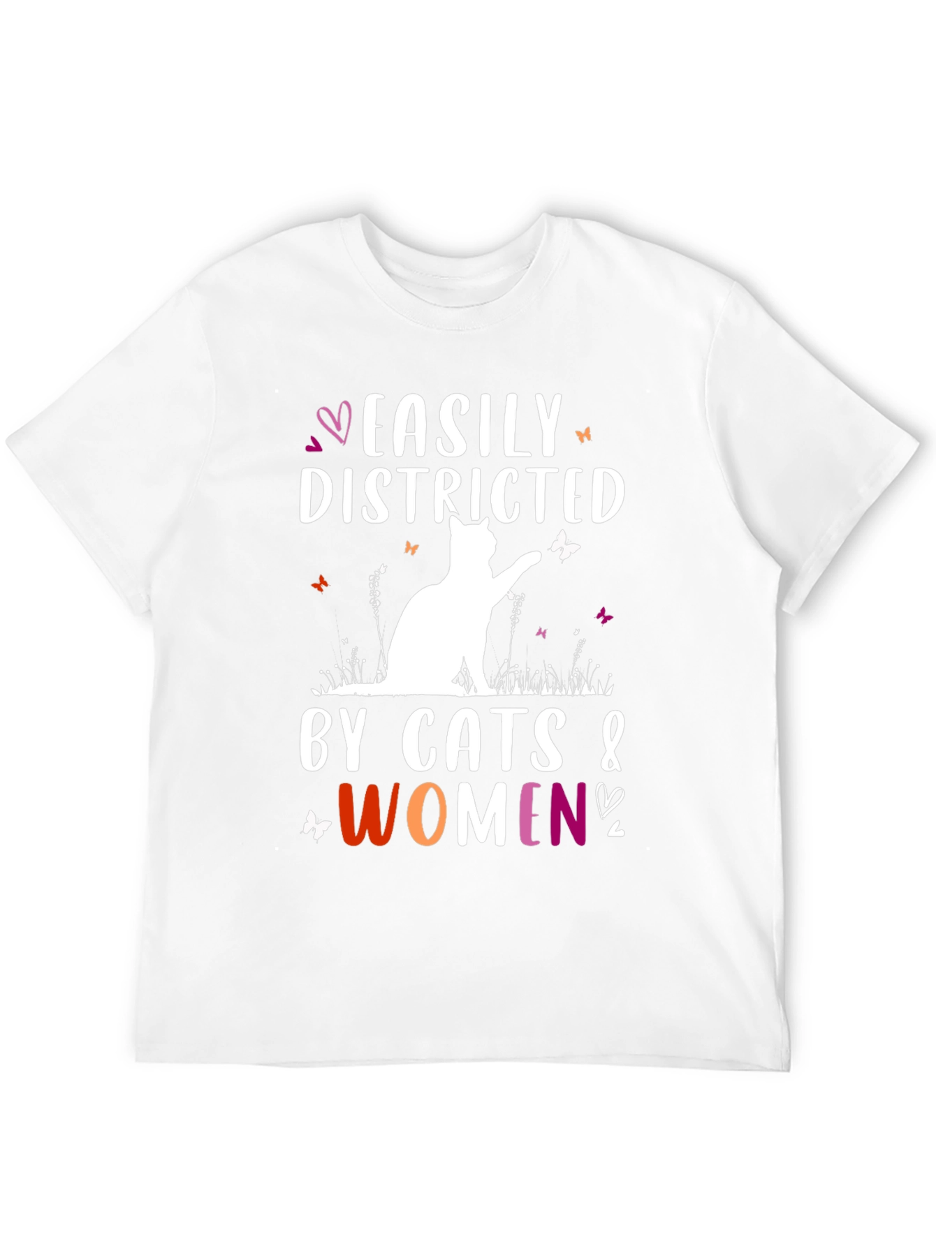 Easily Distracted by Cats and Women Graphic Tee