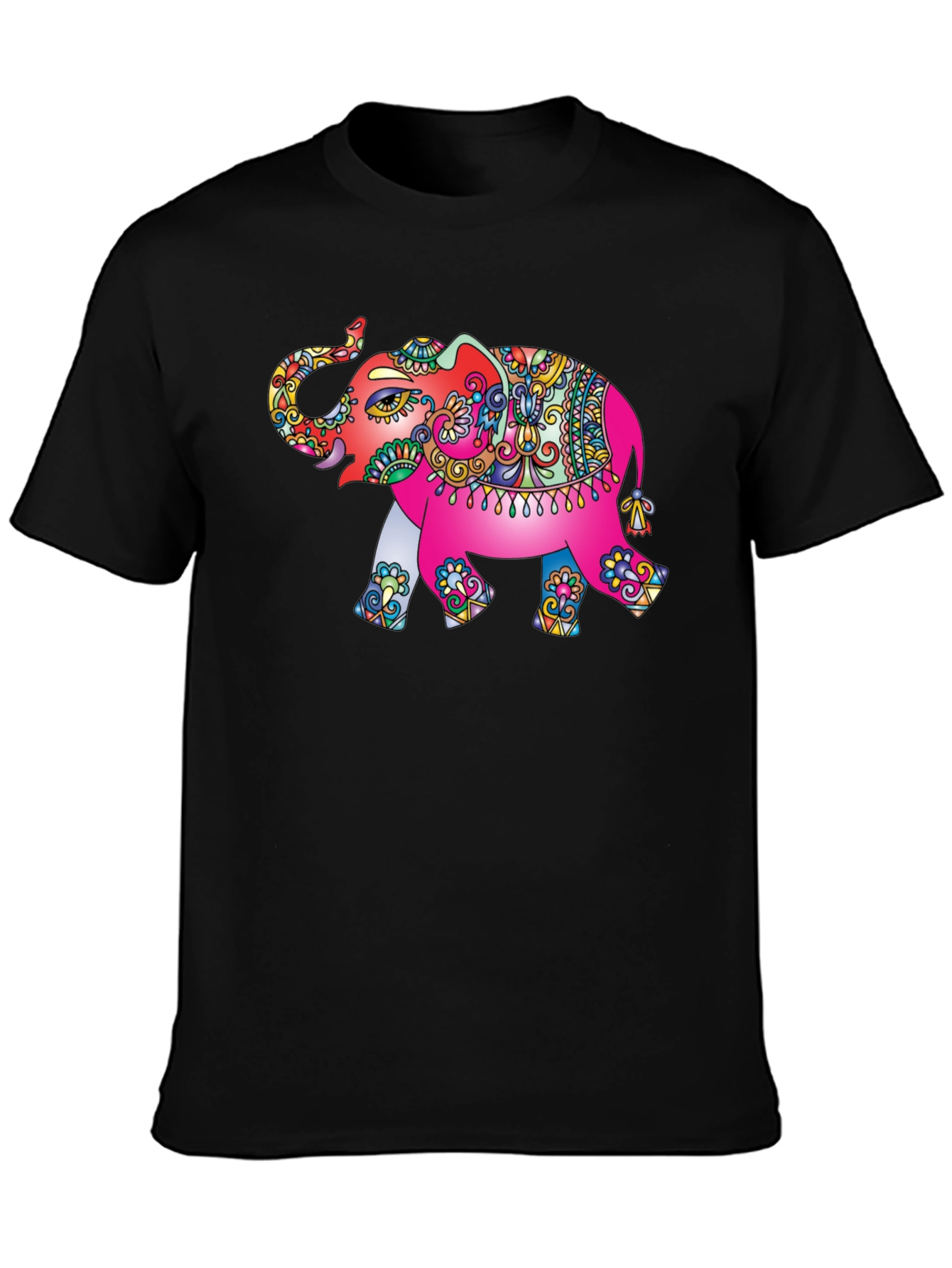 Elephant Graphic Tee - Black Casual T-Shirt